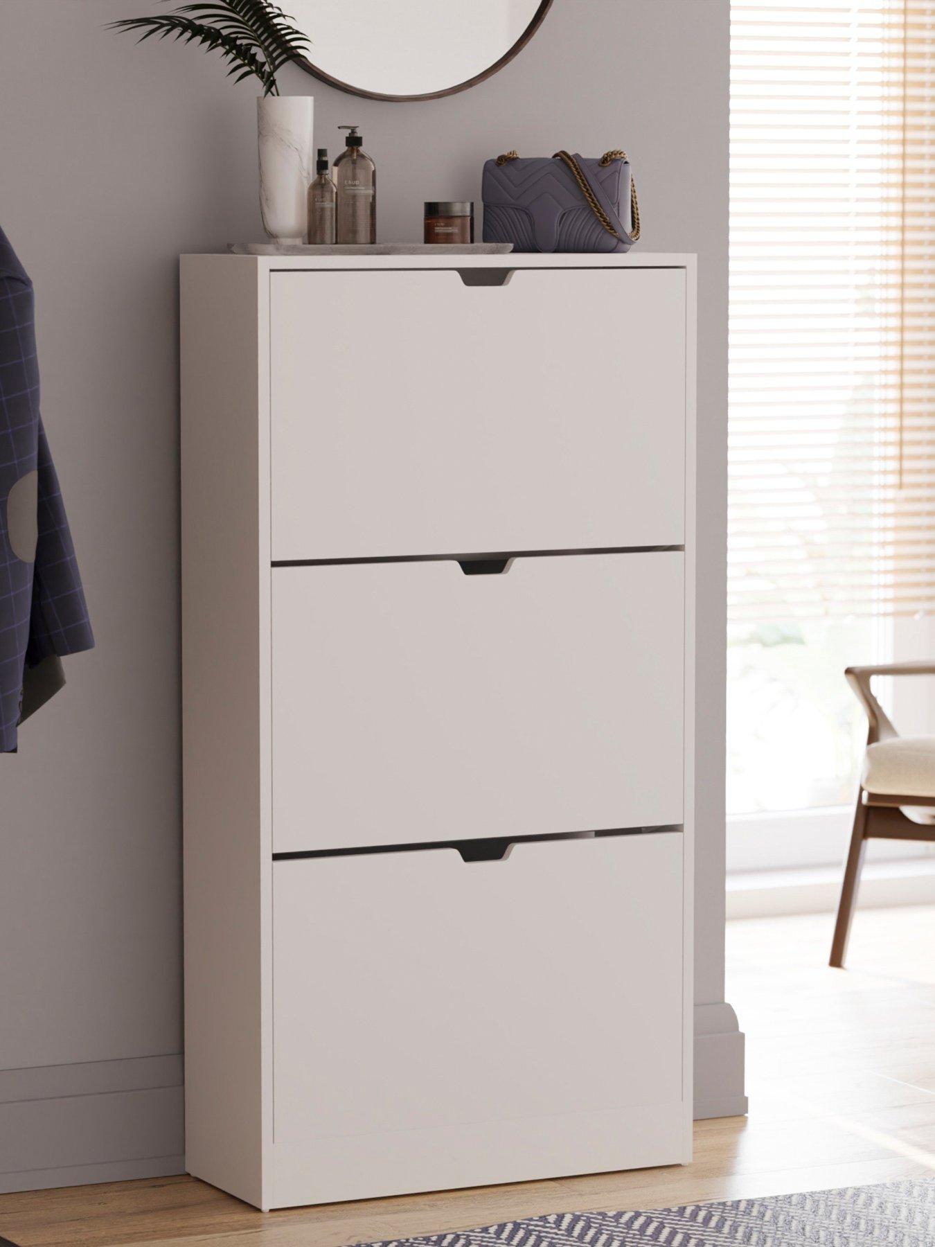 undefined Cove 3 Drawer Shoe Cabinet - White - FSC® Certified