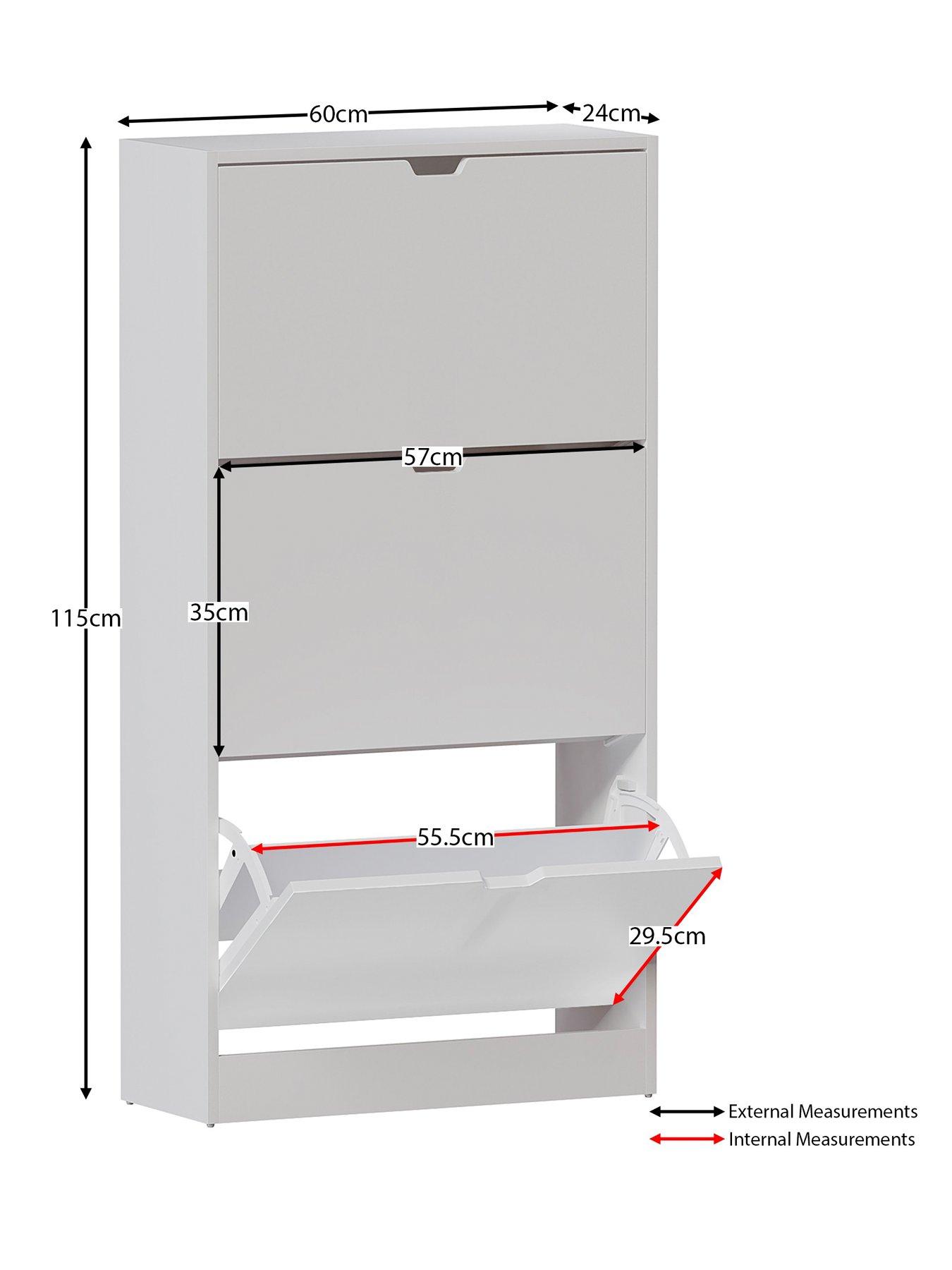 Vida Designs Cove Drawer Shoe Cabinet White FSC® Certified