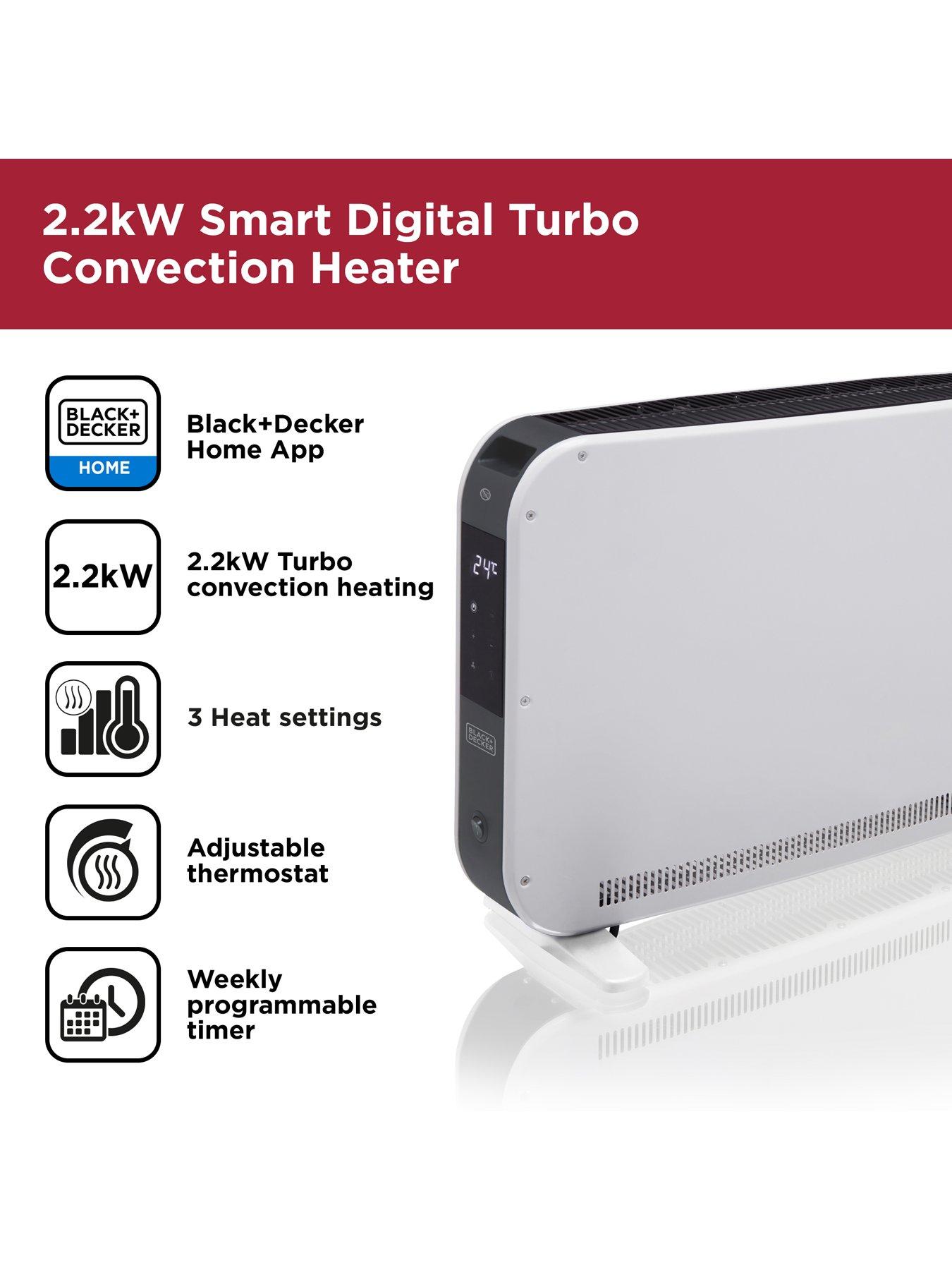 Image 2 of 7 of Black & Decker 2.2kW Smart Convection Turbo Heater - White