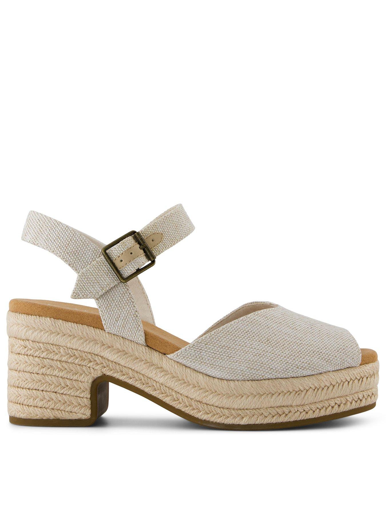 Image 1 of 7 of TOMS Isla Peep Toe Heeled Sandal - Beige