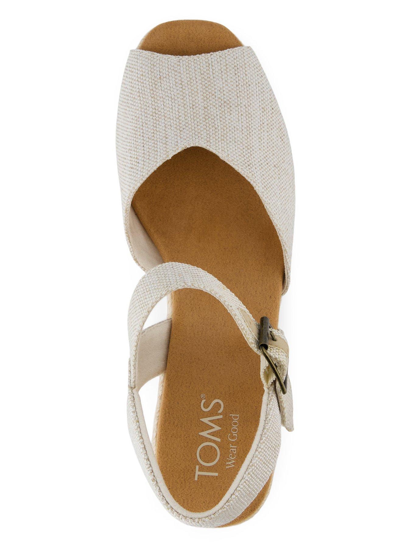 Image 4 of 7 of TOMS Isla Peep Toe Heeled Sandal - Beige