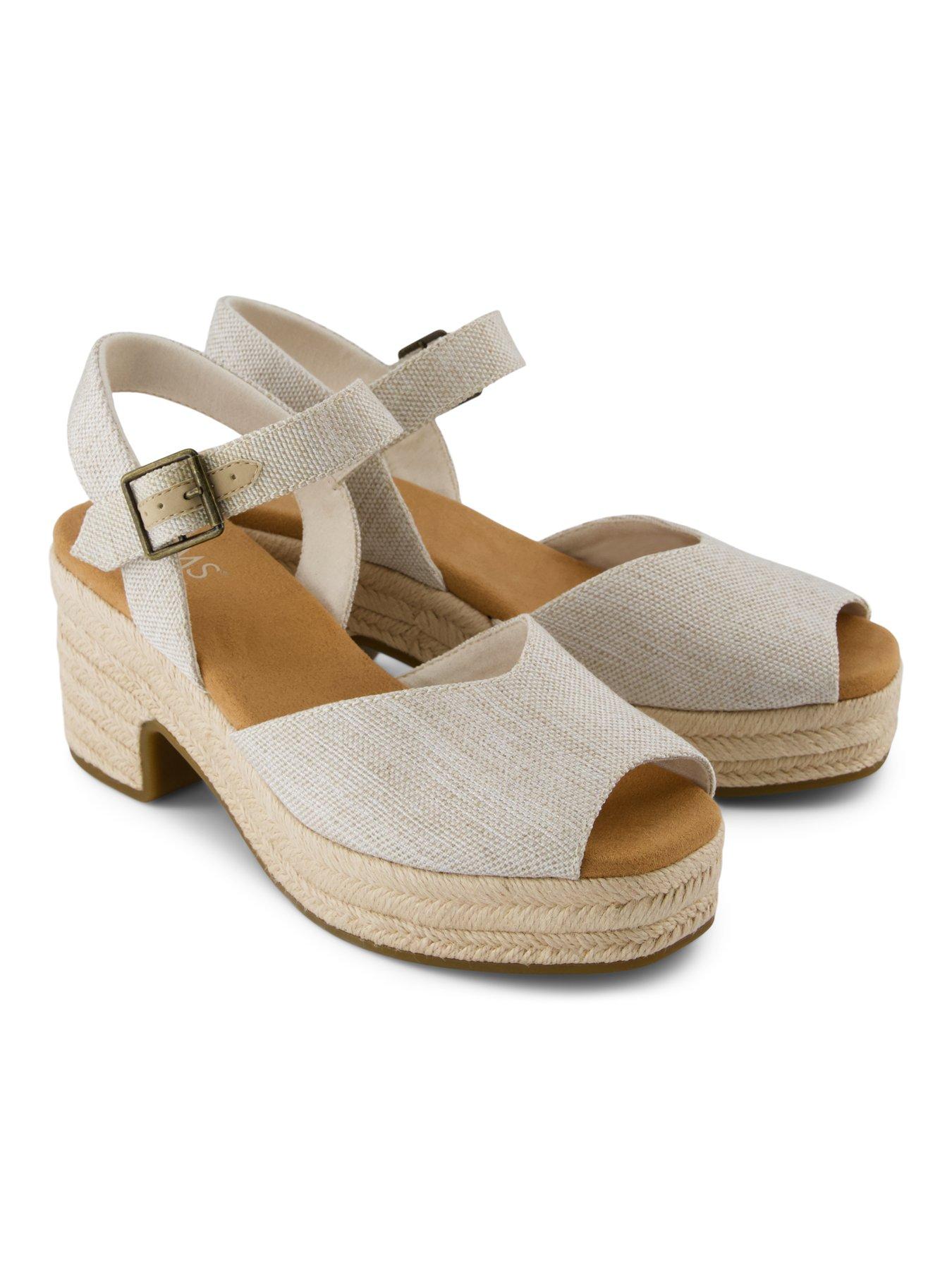 Image 6 of 7 of TOMS Isla Peep Toe Heeled Sandal - Beige