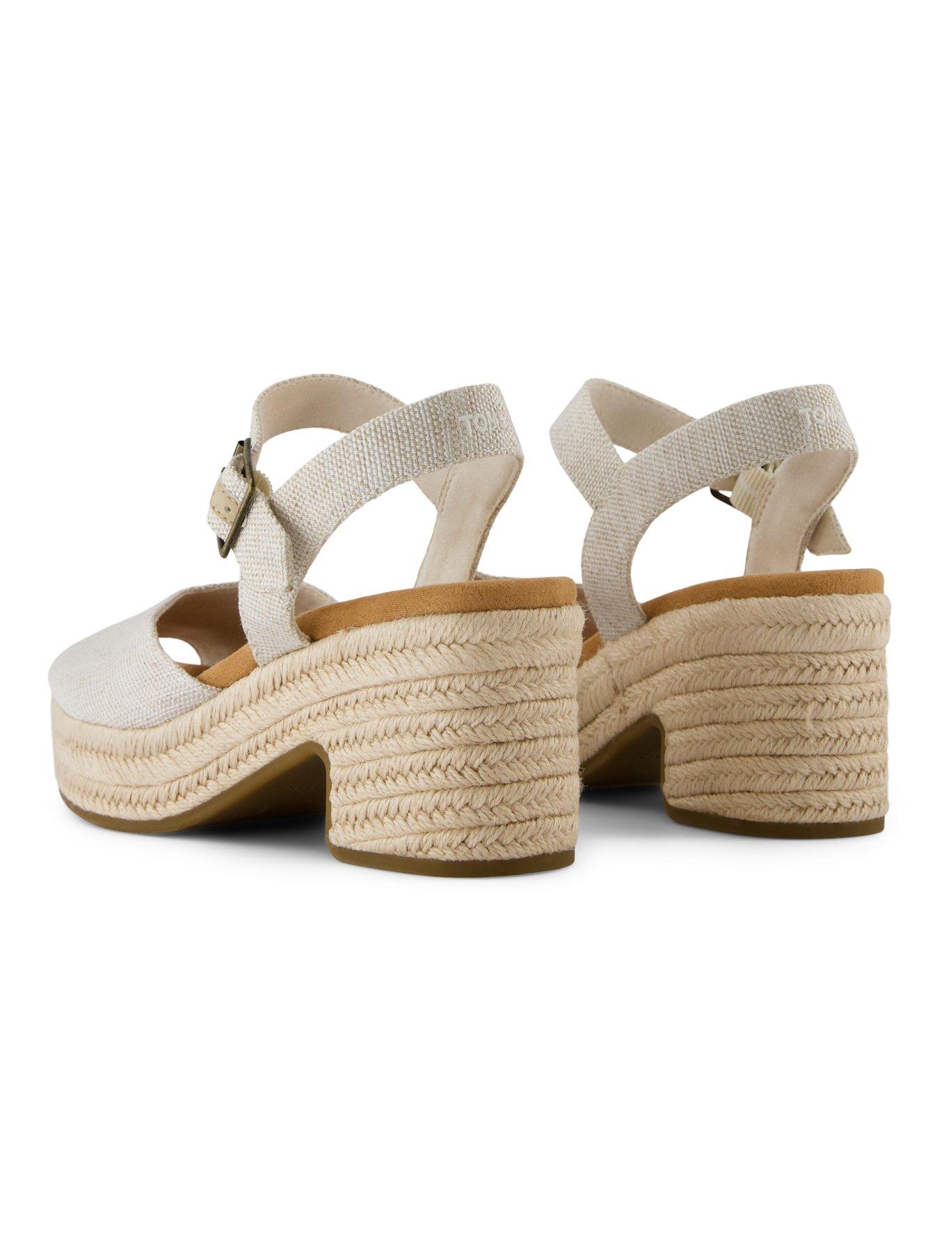 Image 7 of 7 of TOMS Isla Peep Toe Heeled Sandal - Beige
