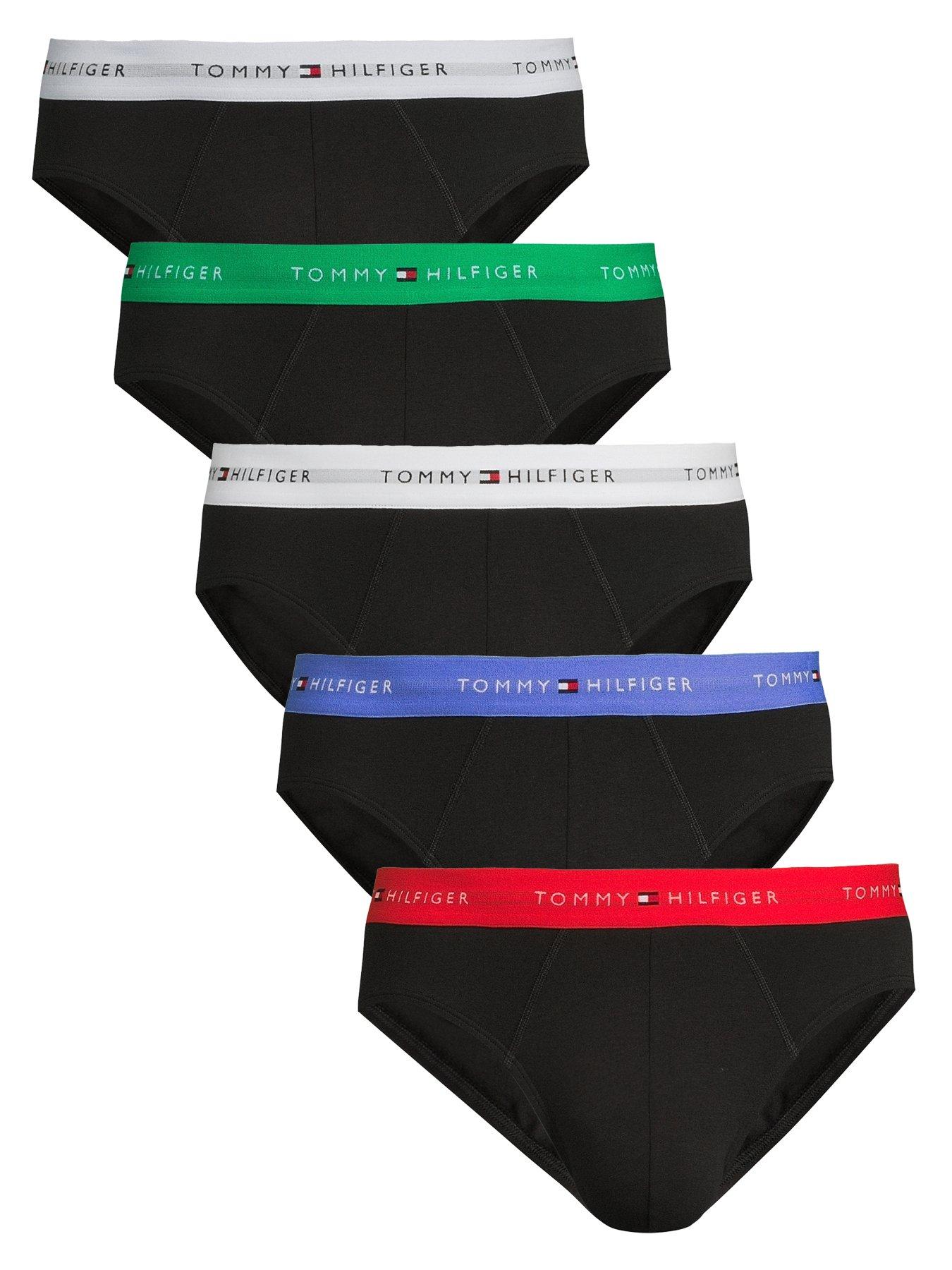 undefined 5 Pack Contrast Waistband Briefs - Multi