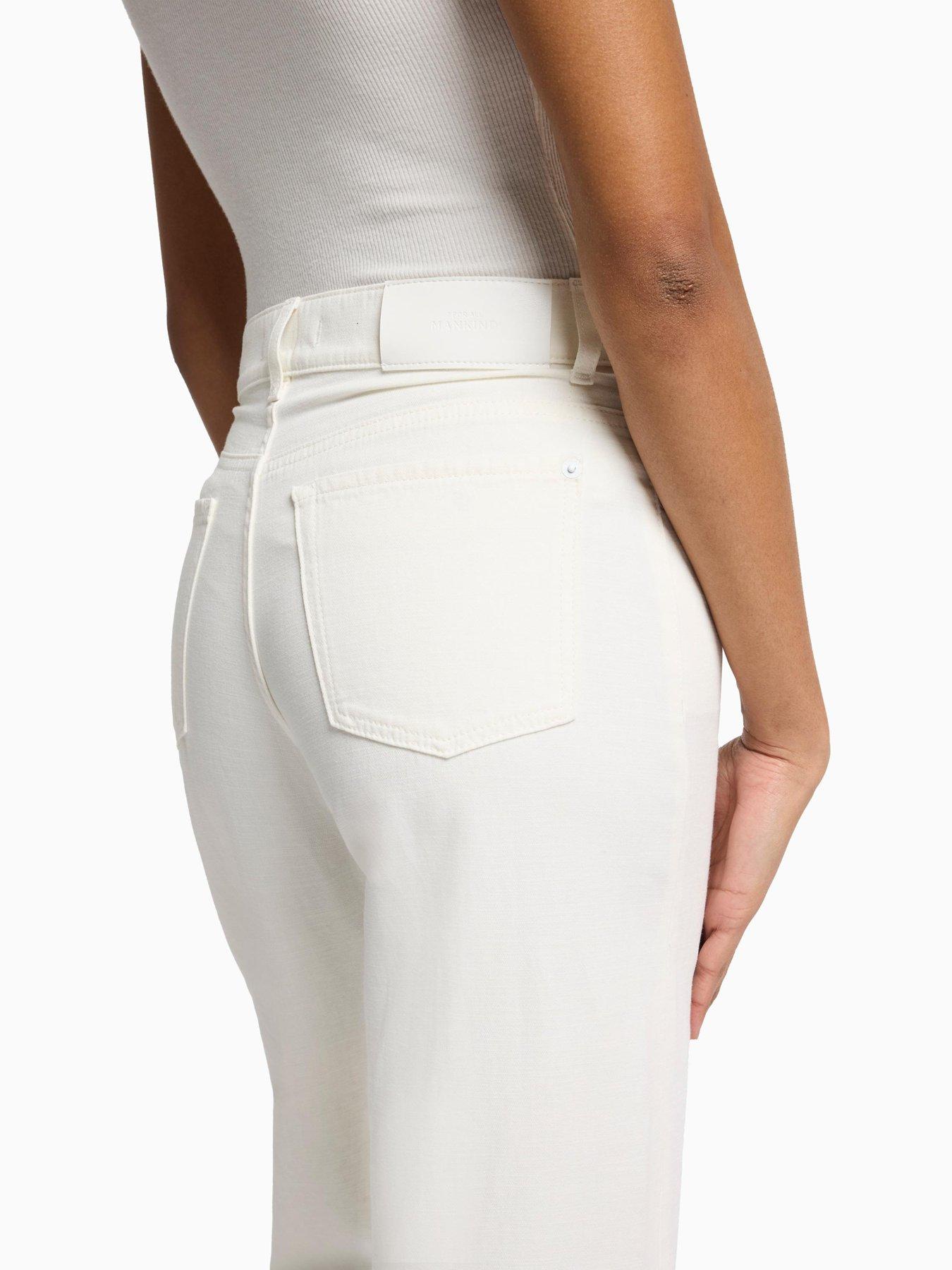 Image 3 of 6 of 7 FOR ALL MANKIND Tess Linen Trousers - White