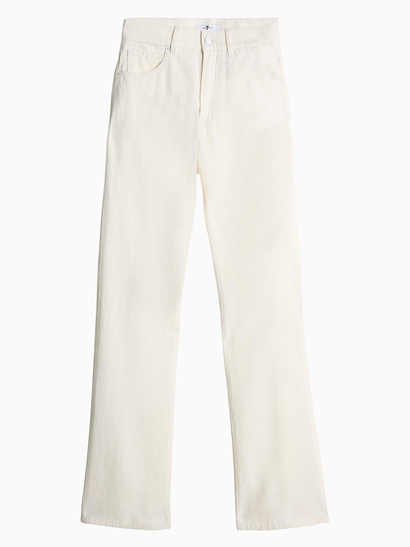 Image 6 of 6 of 7 FOR ALL MANKIND Tess Linen Trousers - White