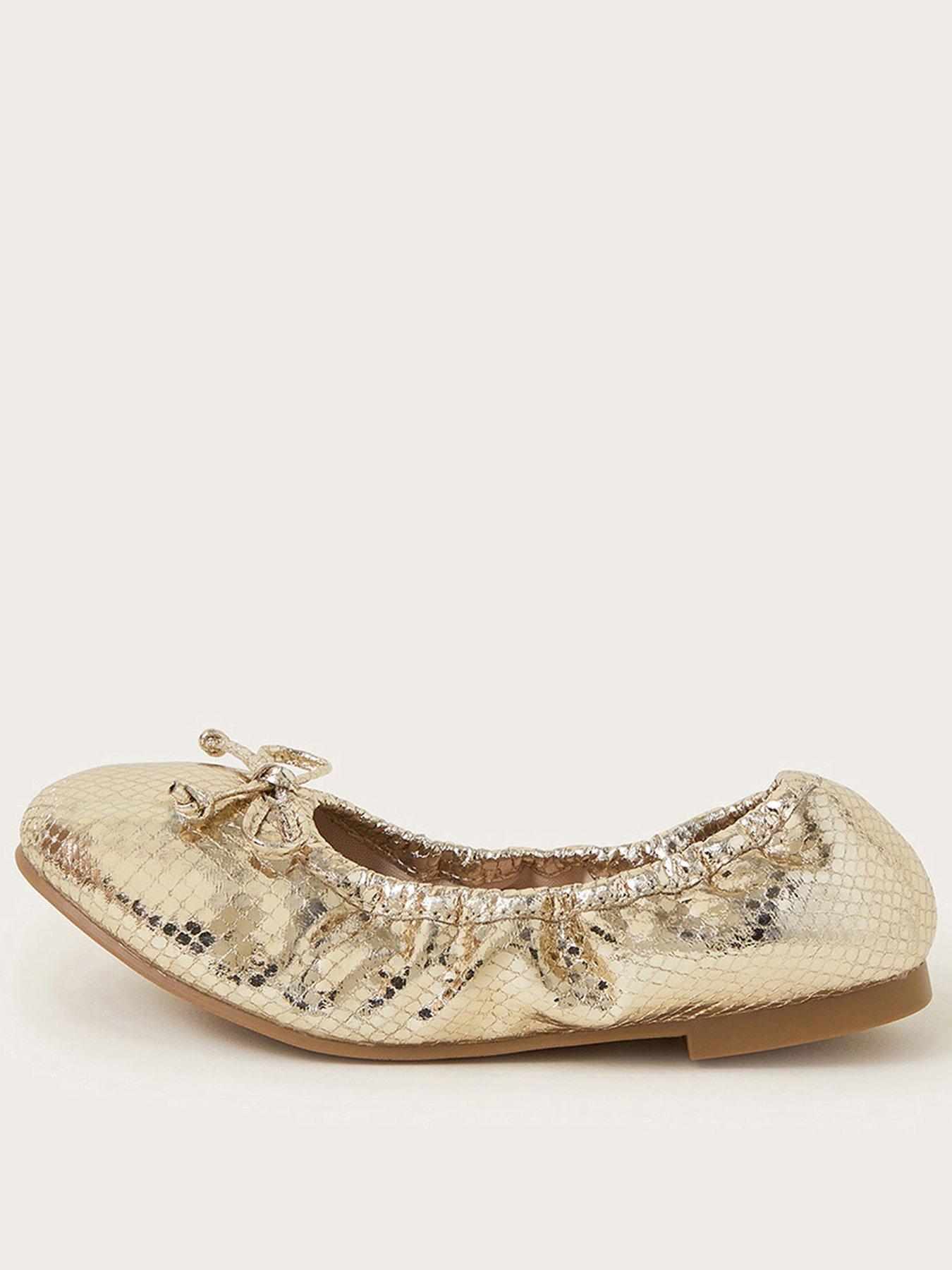 undefined Girls Foldable Ballet Flats - Gold