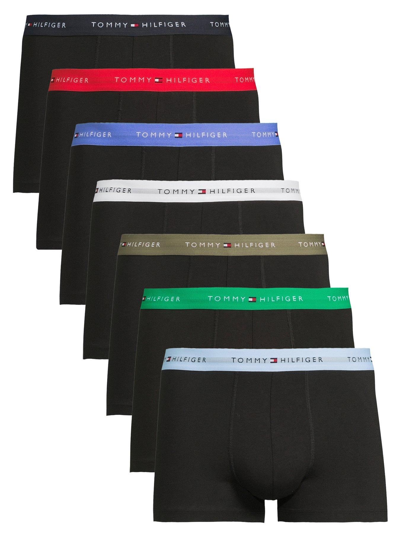 undefined 7 Pack Contrast Waistband Trunks - Multi