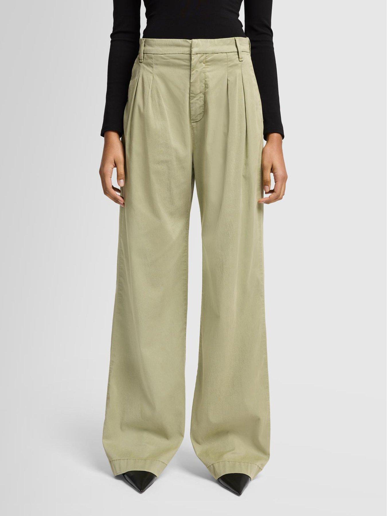 undefined Pleated Chino Trousers - Light Khaki
