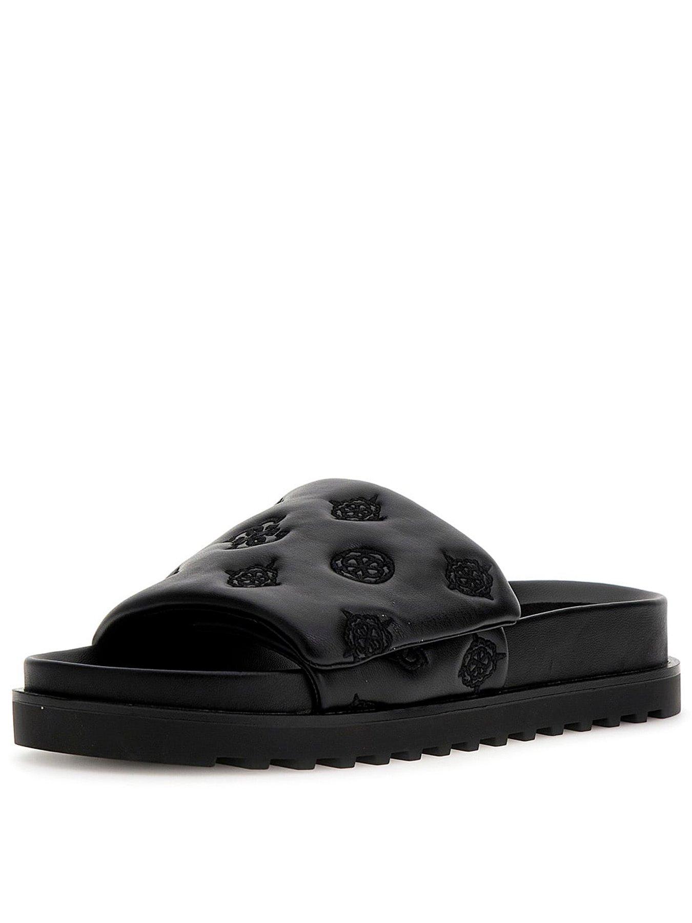 Guess Fabio Puffy Logo Slide - Black