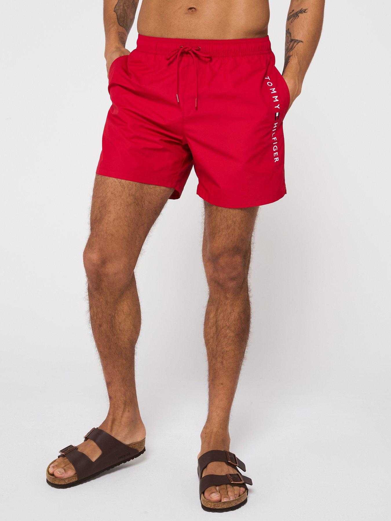 Tommy Hilfiger: Medium Drawstring Swim Shorts - Red