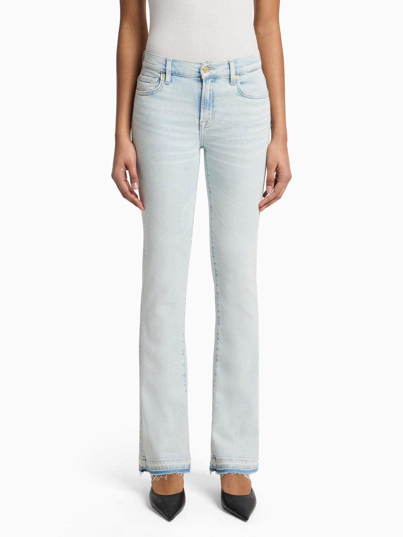 undefined Bootcut Tailorless Jeans With Unrolled Hem - Light Blue