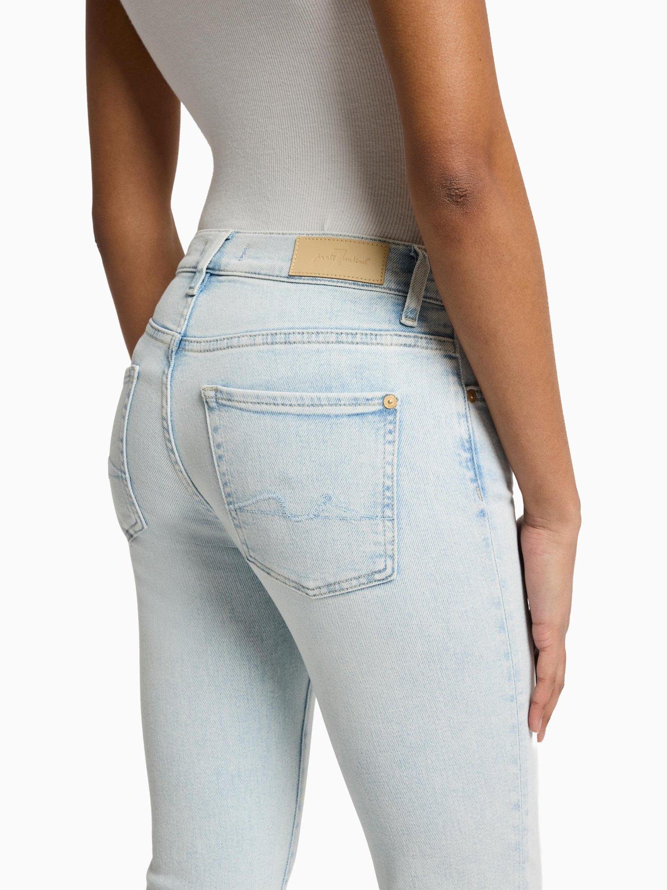 Image 3 of 6 of 7 FOR ALL MANKIND Bootcut Tailorless Jeans With Unrolled Hem - Light Blue