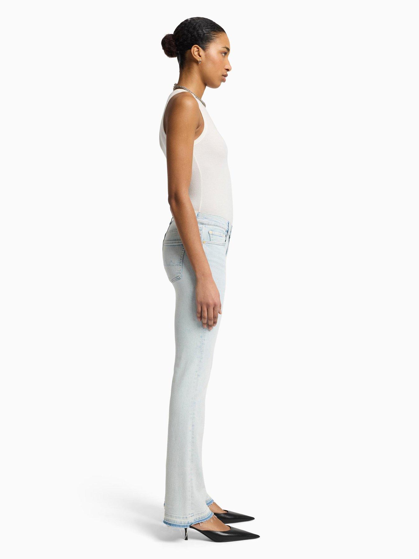 Image 5 of 6 of 7 FOR ALL MANKIND Bootcut Tailorless Jeans With Unrolled Hem - Light Blue