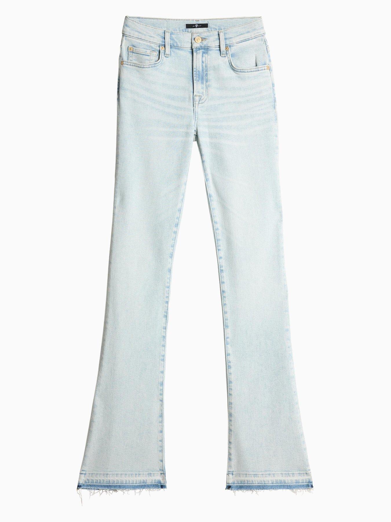 Image 6 of 6 of 7 FOR ALL MANKIND Bootcut Tailorless Jeans With Unrolled Hem - Light Blue