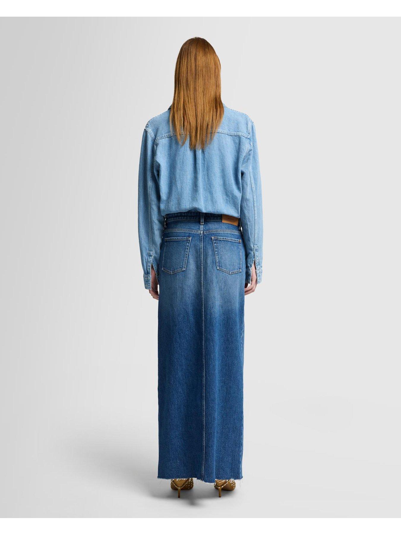 Image 2 of 5 of 7 FOR ALL MANKIND Ipanema 2 In 1 Denim Maxi Dress - Blue