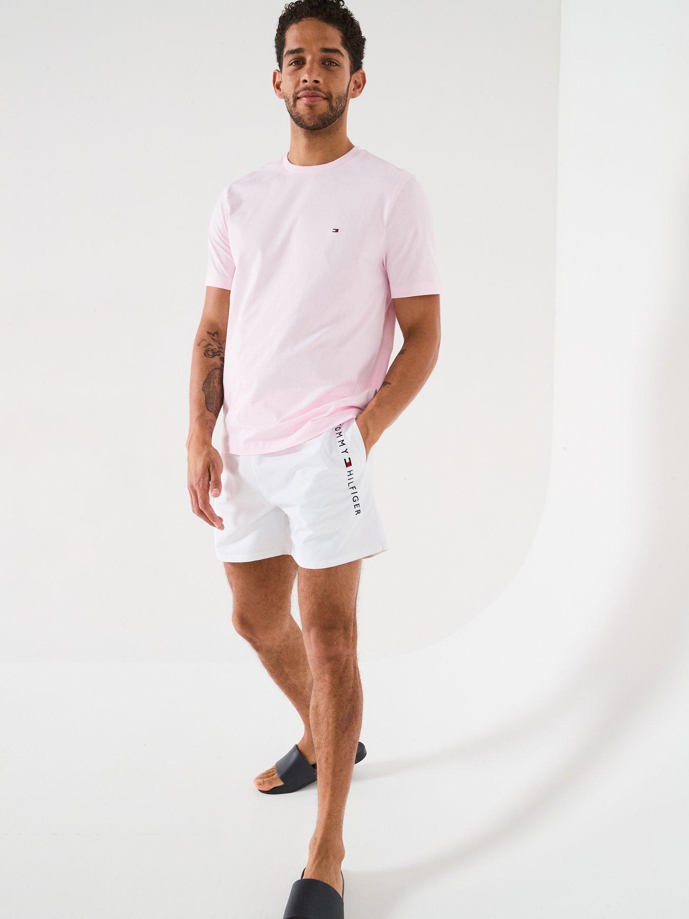 Image 3 of 6 of Tommy Hilfiger Medium Drawstring Swim Shorts - White