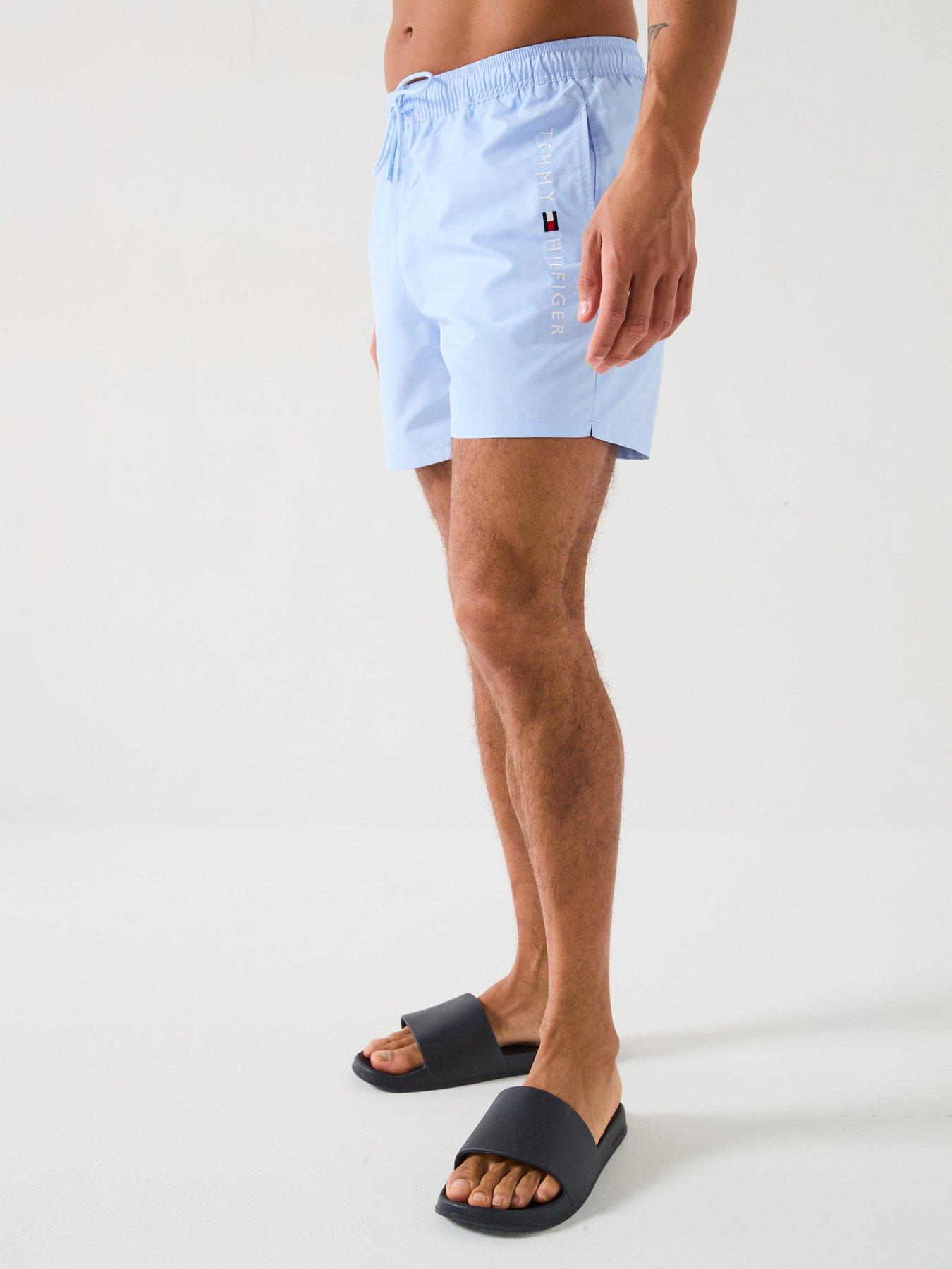 undefined Medium Drawstring Swim Shorts - Light Blue