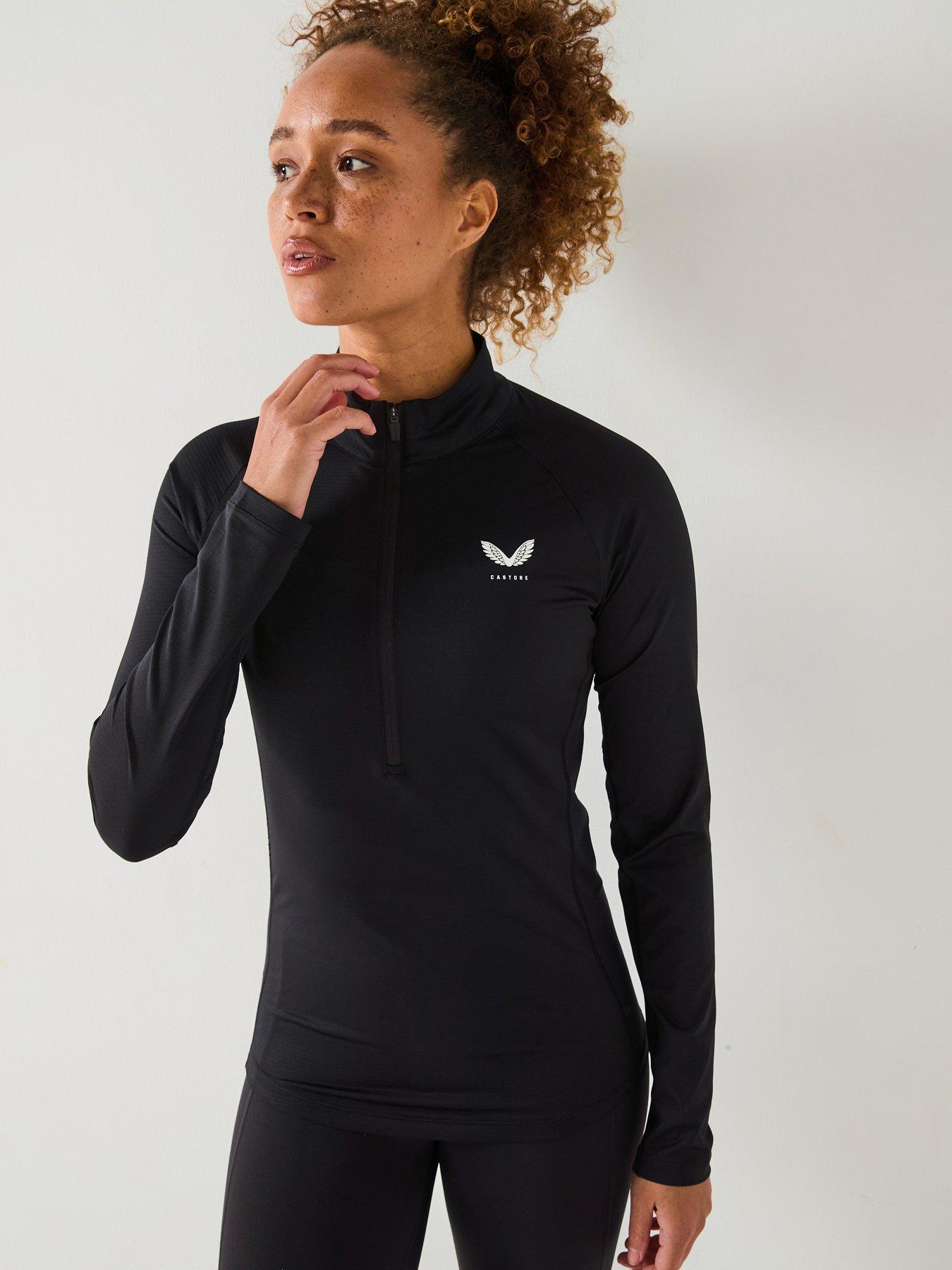 castore-womens-training-adapt-12-zip-long-sleeve-top-white-reflectiveblack