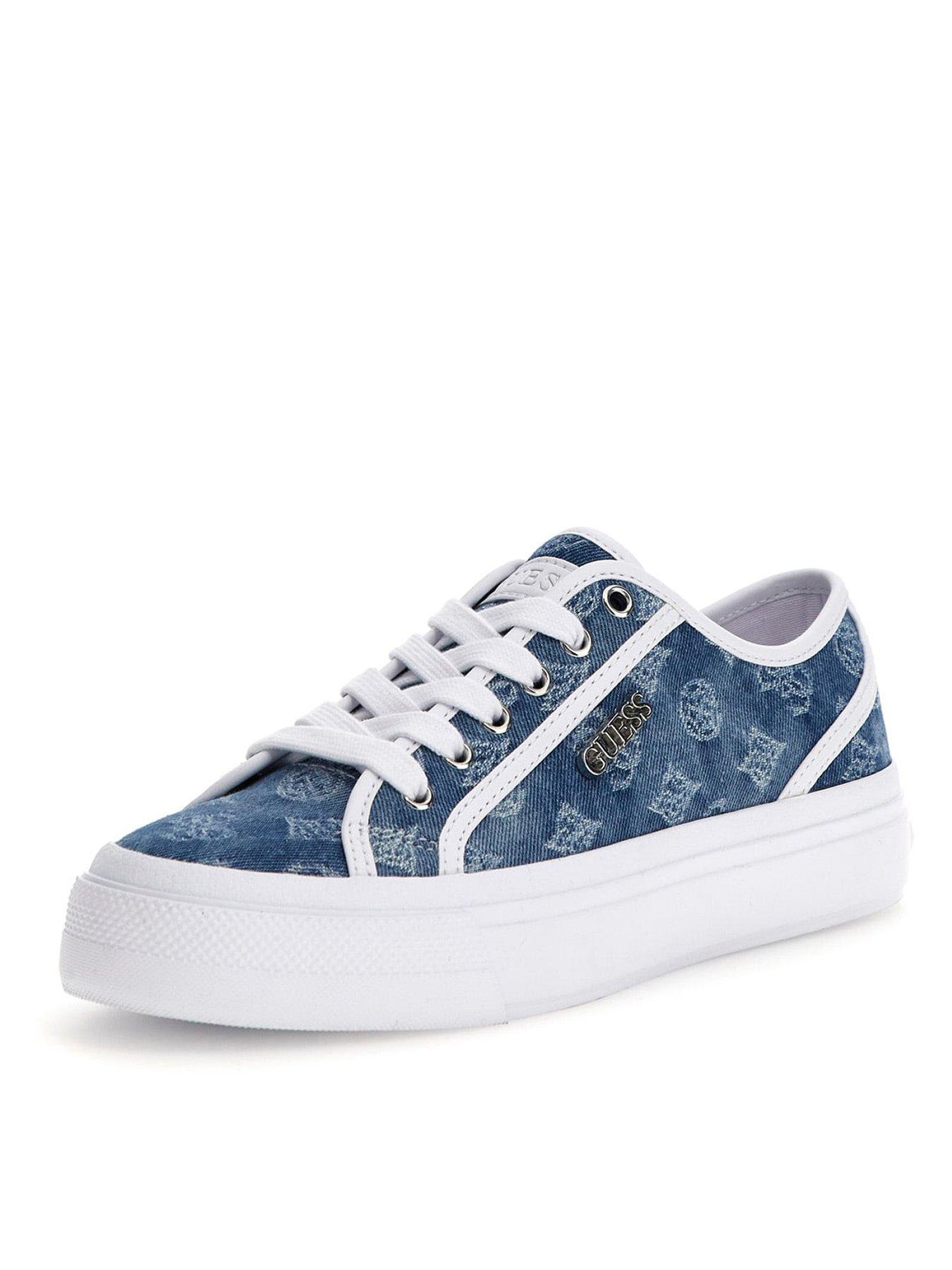Image 1 of 5 of Guess Jelexa7 Denim Trainers - Blue