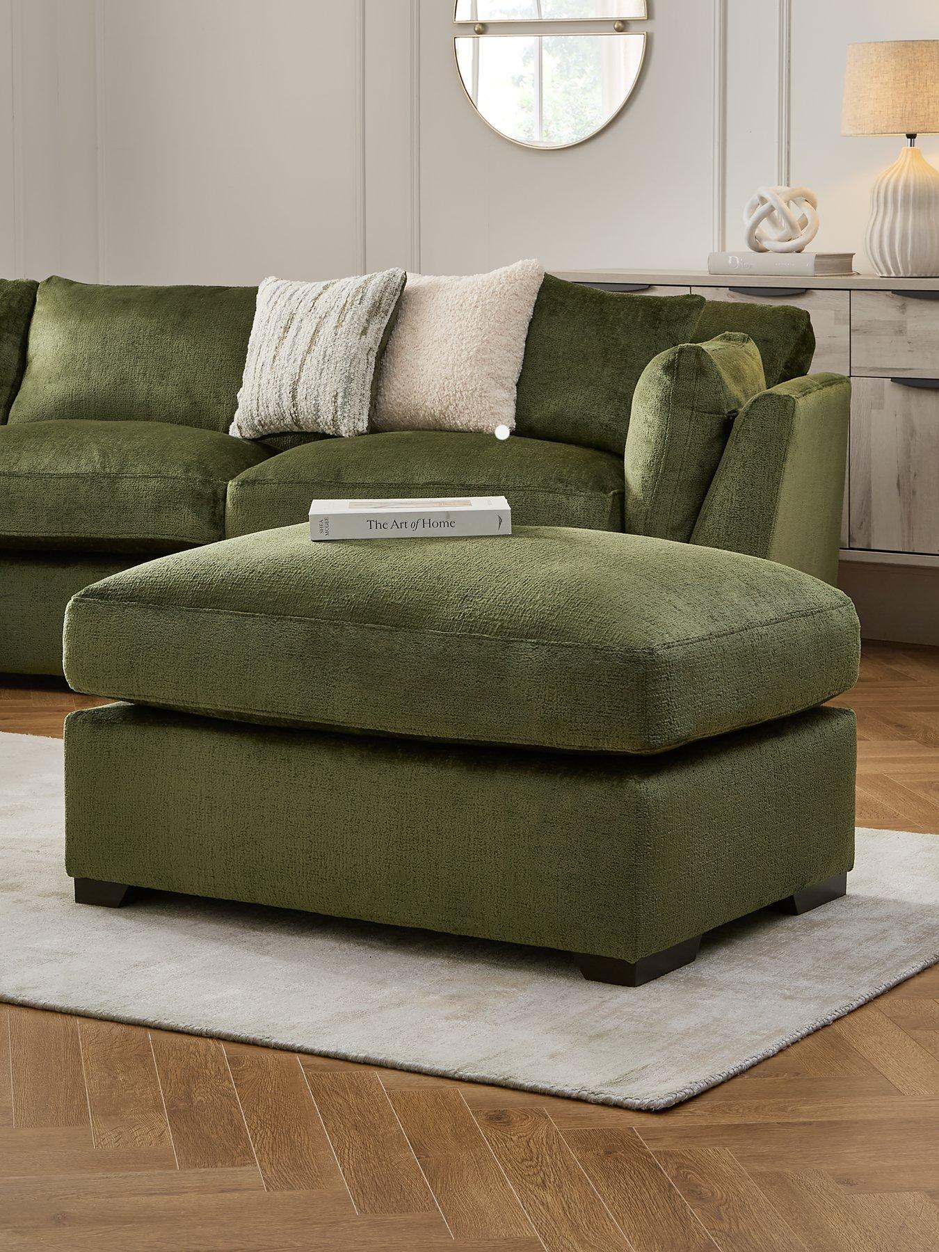 Very Home Anniston Fabric Large Footstool - Made to Order in the UK