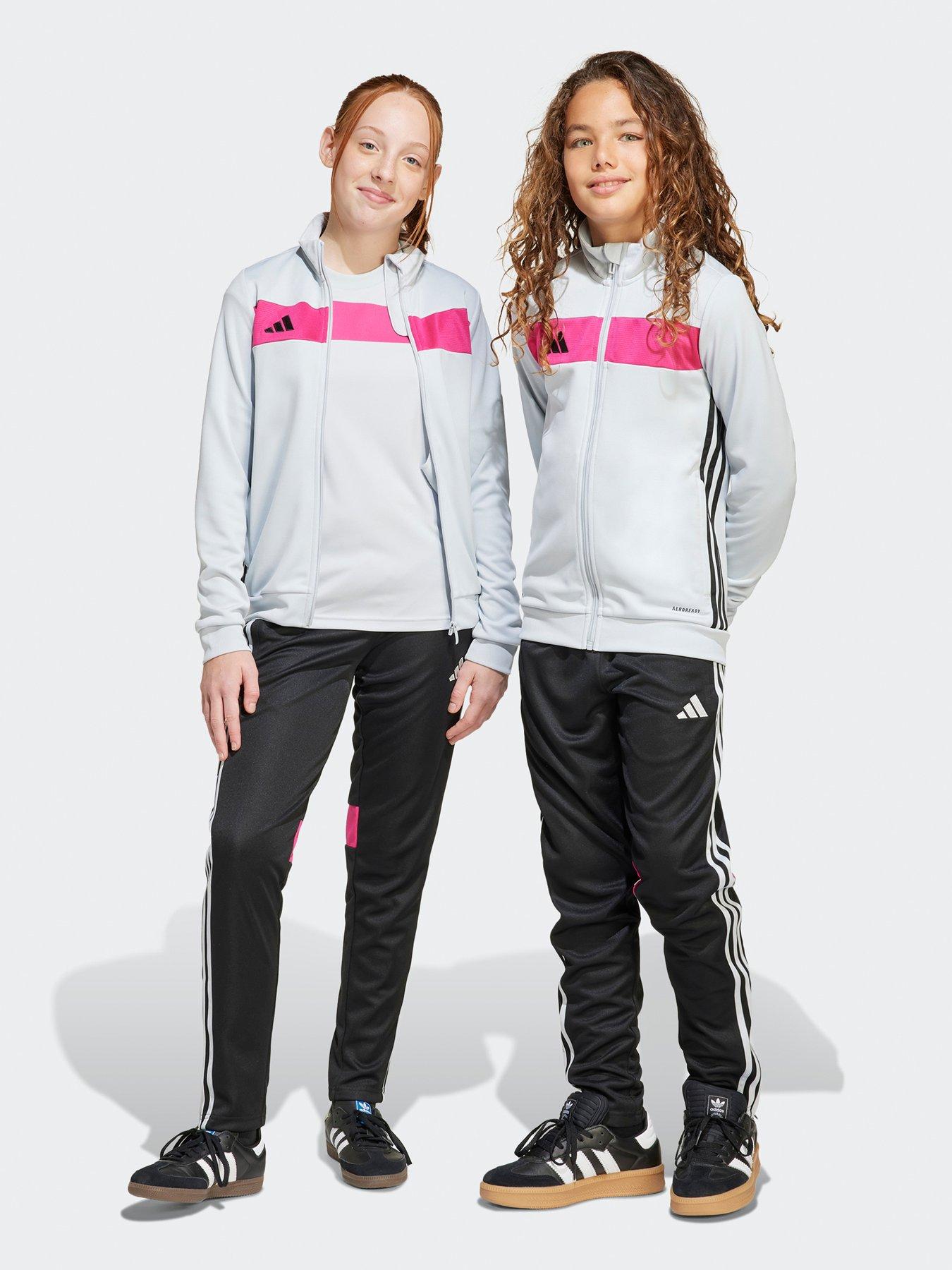 undefined Youth Tiro Essentials Tracksuit - Grey/Pink
