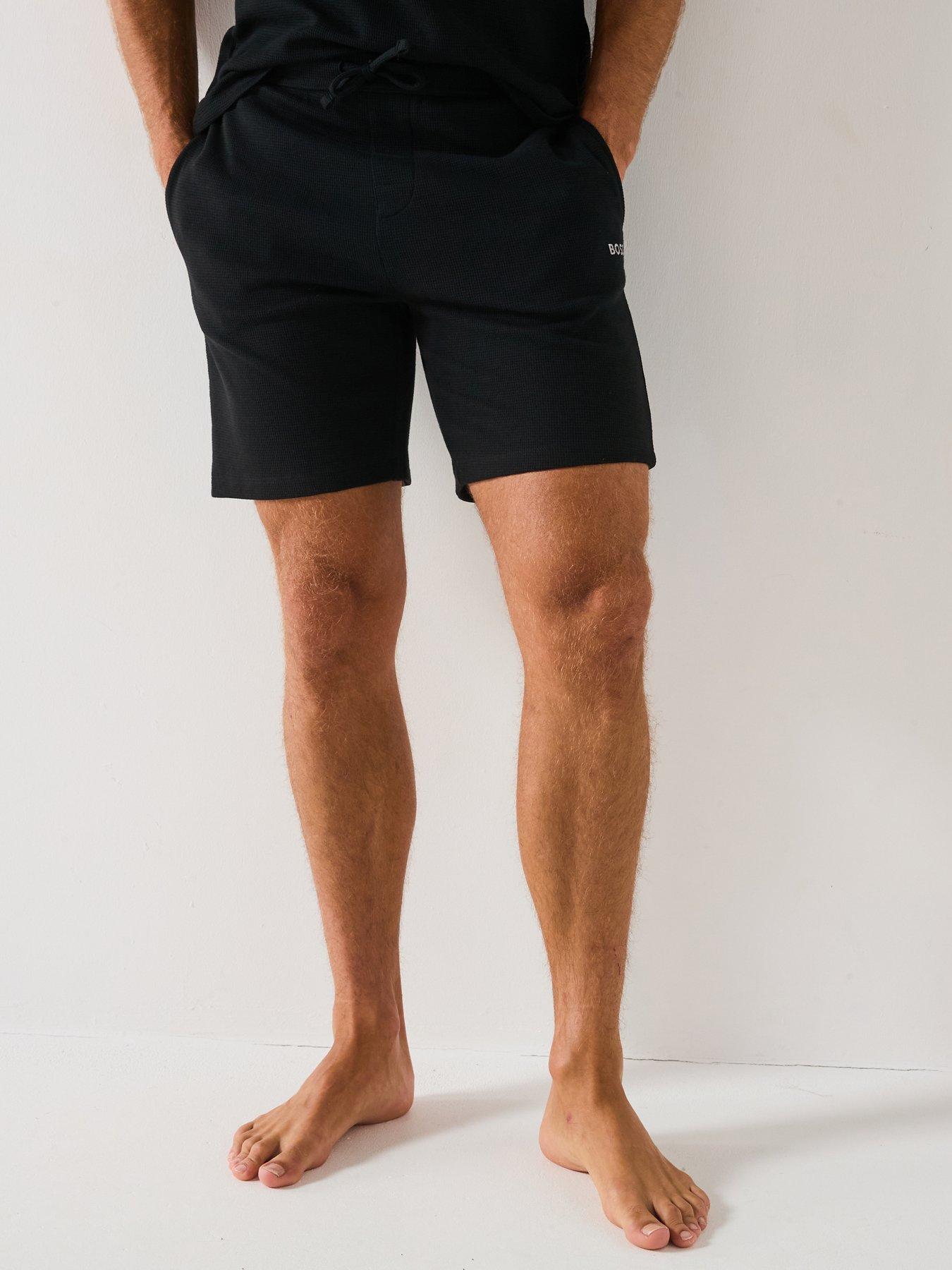 BOSS: Waffle Loungewear Shorts - Black