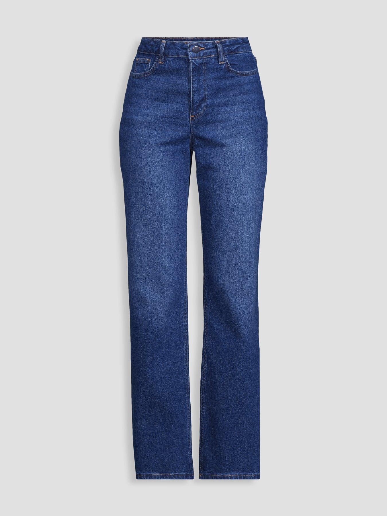 Image 7 of 7 of The Very Collection Wide Leg Jeans With Stretch - Dark Wash