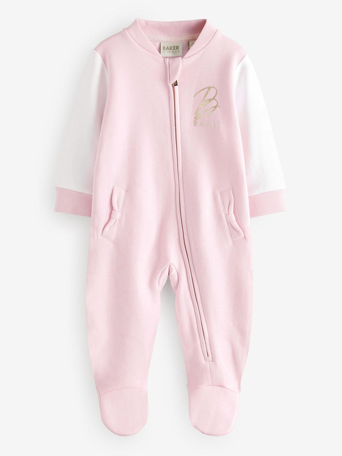 undefined Baby Girls Varsity Sleepsuit - Pink