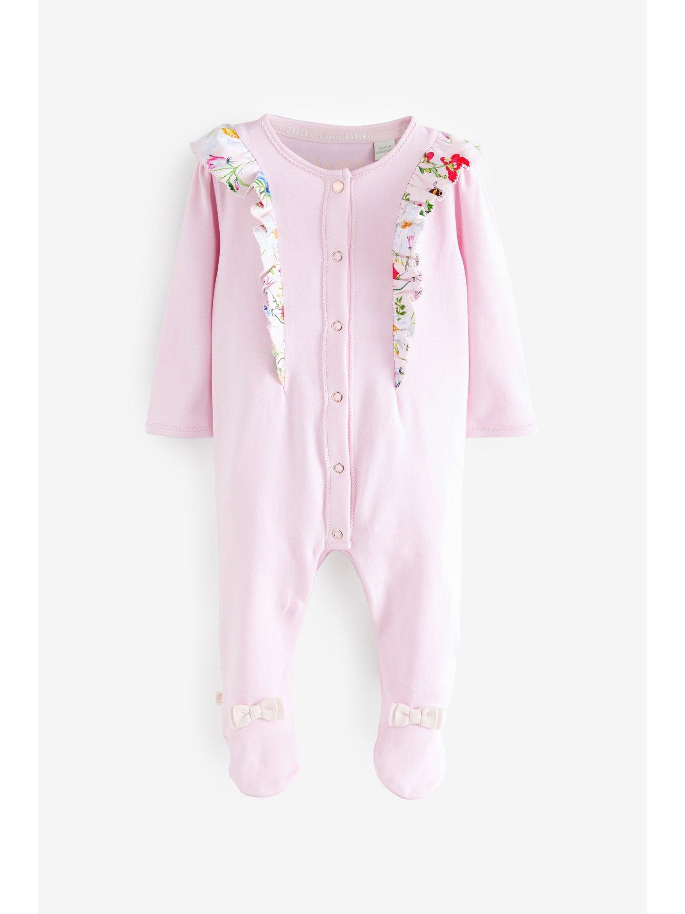 Image 2 of 7 of Ted Baker Baby Girls 3 Pack Sleepsuit - Pink