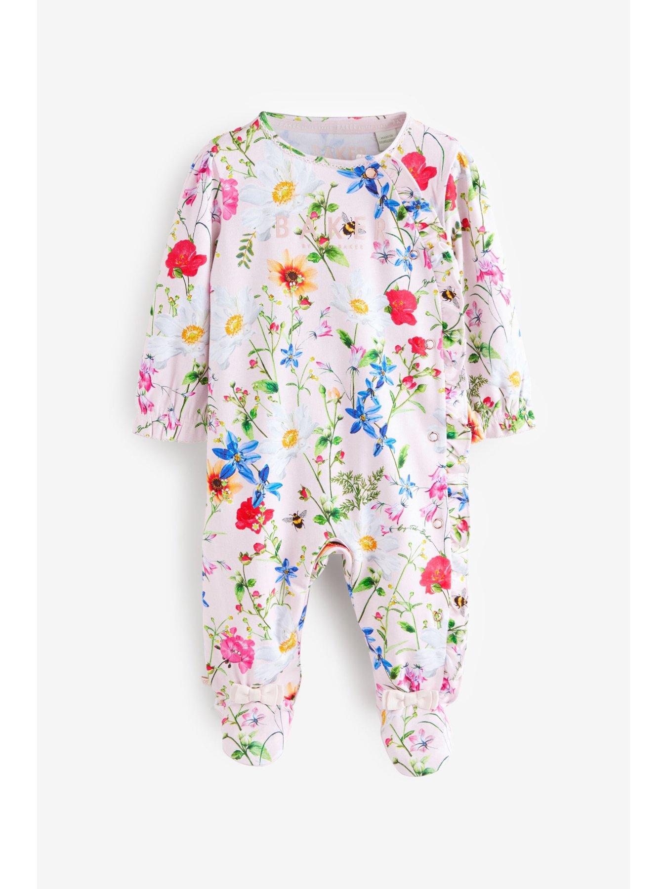 Image 4 of 7 of Ted Baker Baby Girls 3 Pack Sleepsuit - Pink