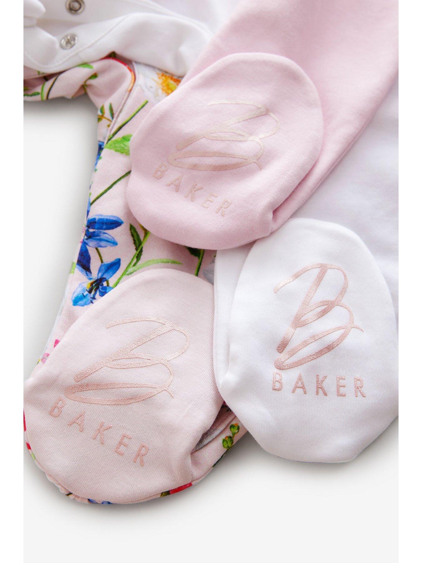 Image 7 of 7 of Ted Baker Baby Girls 3 Pack Sleepsuit - Pink