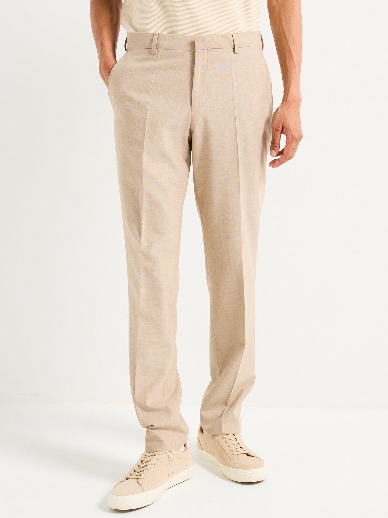 undefined H-Leon Regular Fit Wool Mix Suit Trousers - Beige