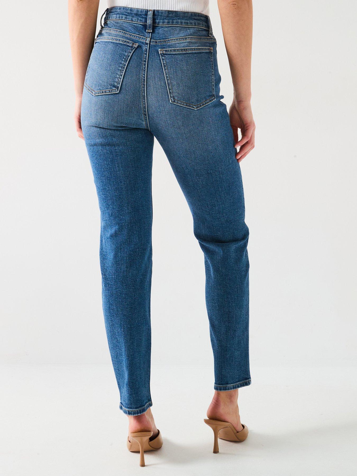 Image 2 of 6 of V by Very Slim Fit High Waist Jeans - Midi Wash