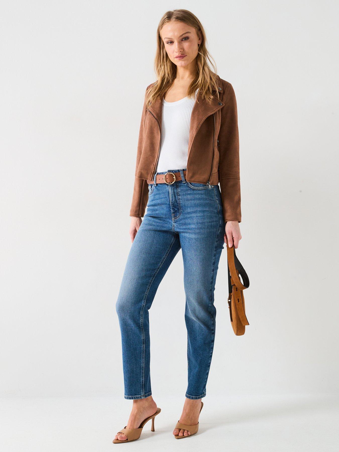 Image 3 of 6 of V by Very Slim Fit High Waist Jeans - Midi Wash