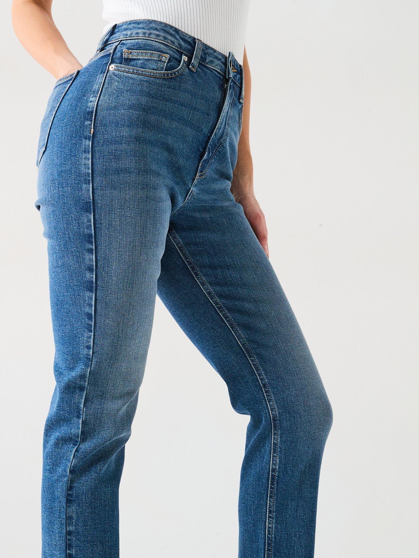 Image 4 of 6 of V by Very Slim Fit High Waist Jeans - Midi Wash