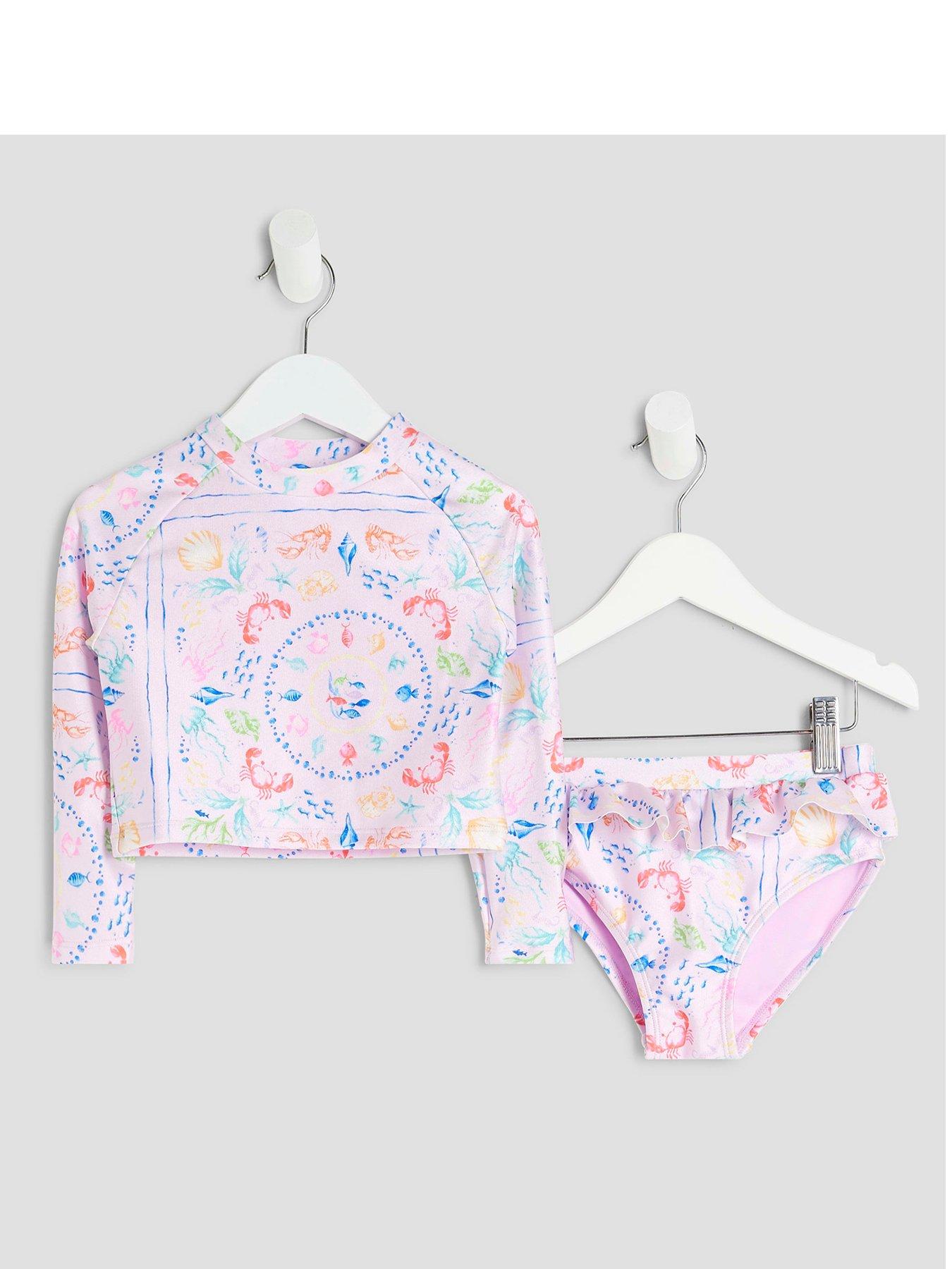 River Island Mini Mini Girls "under The Sea" Printed Bikini Set - Lilac