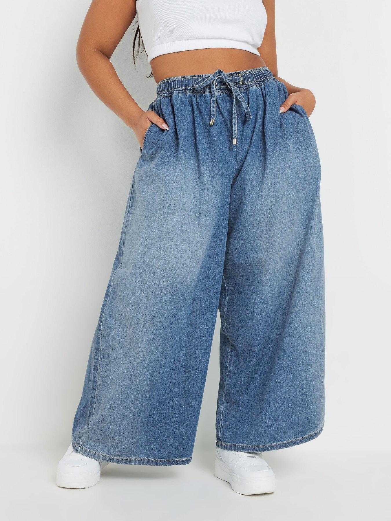 Image 1 of 4 of Yours Curve Super Wide Leg Jean - Blue