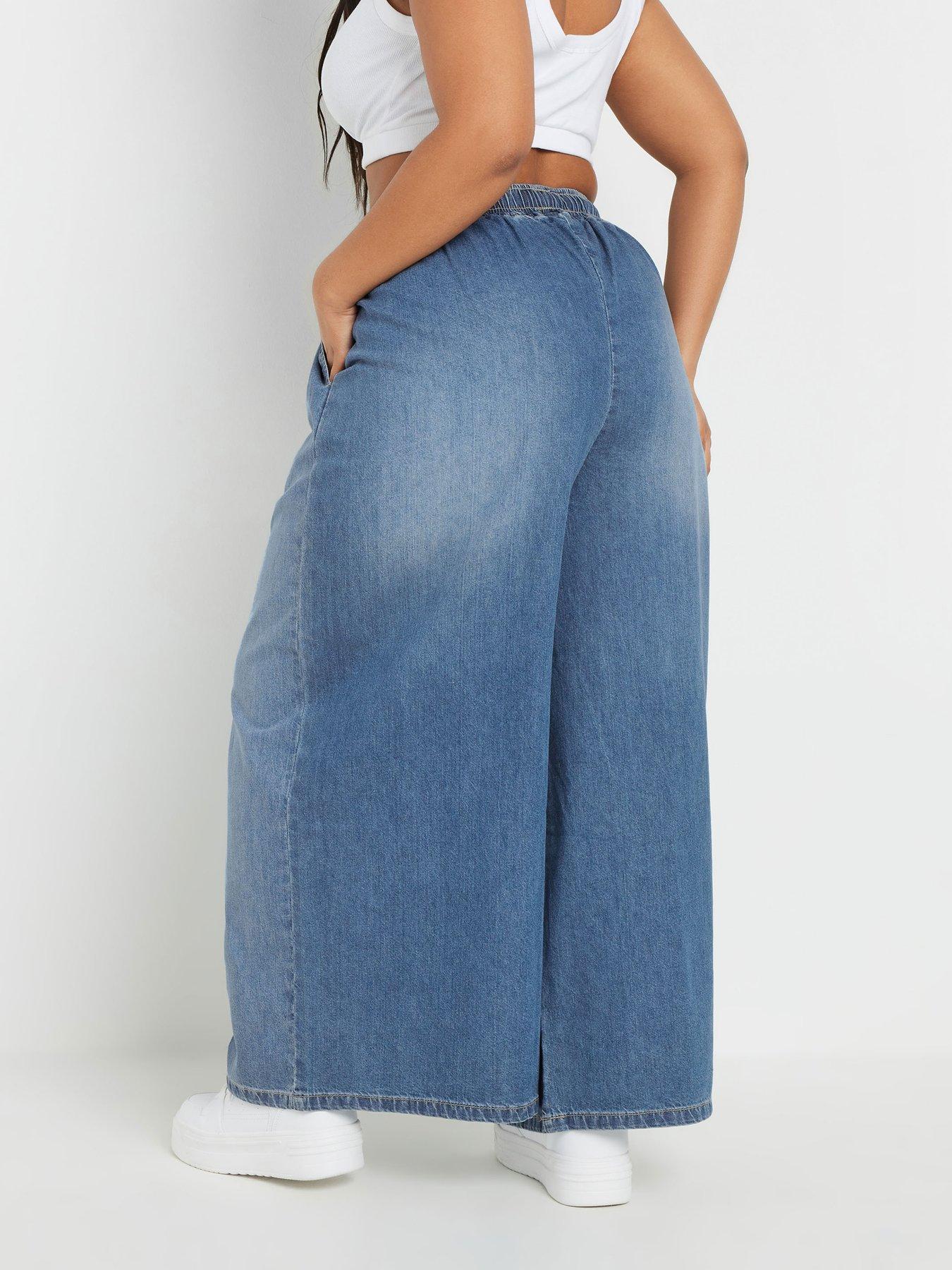 Image 2 of 4 of Yours Curve Super Wide Leg Jean - Blue
