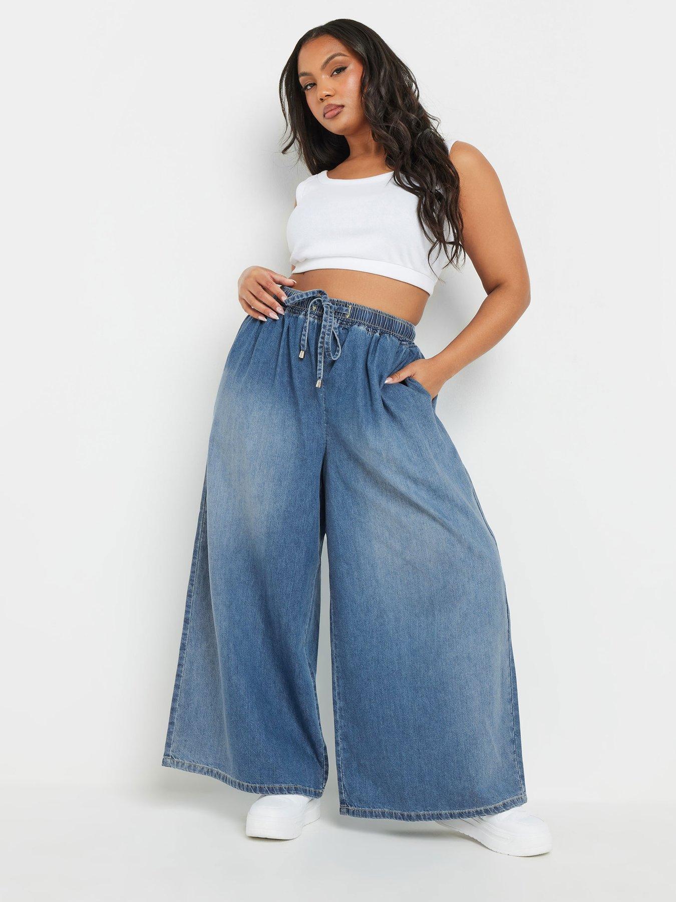 Image 3 of 4 of Yours Curve Super Wide Leg Jean - Blue