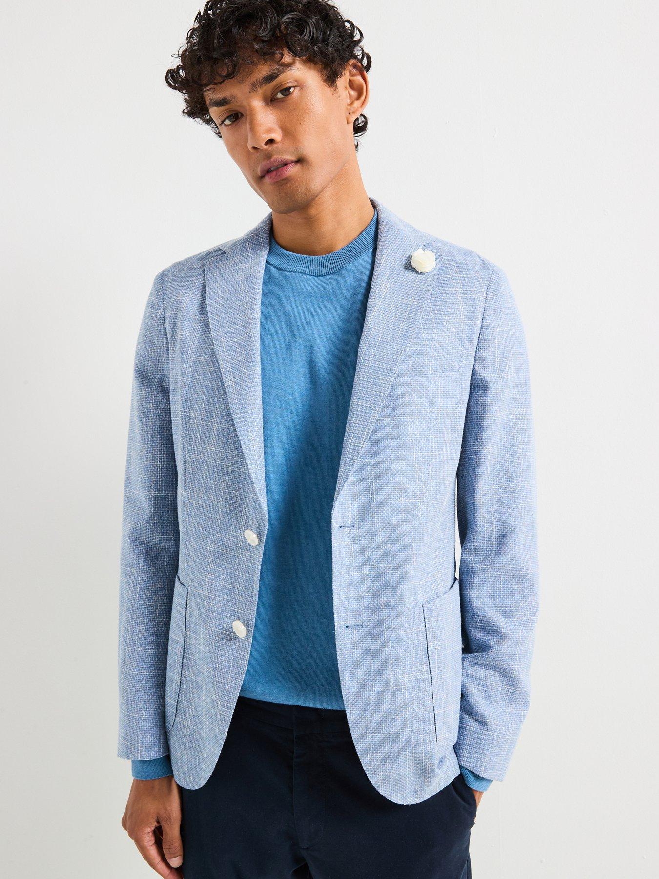 undefined C-Hanry-252 Patch Pocket Blazer - Light Blue