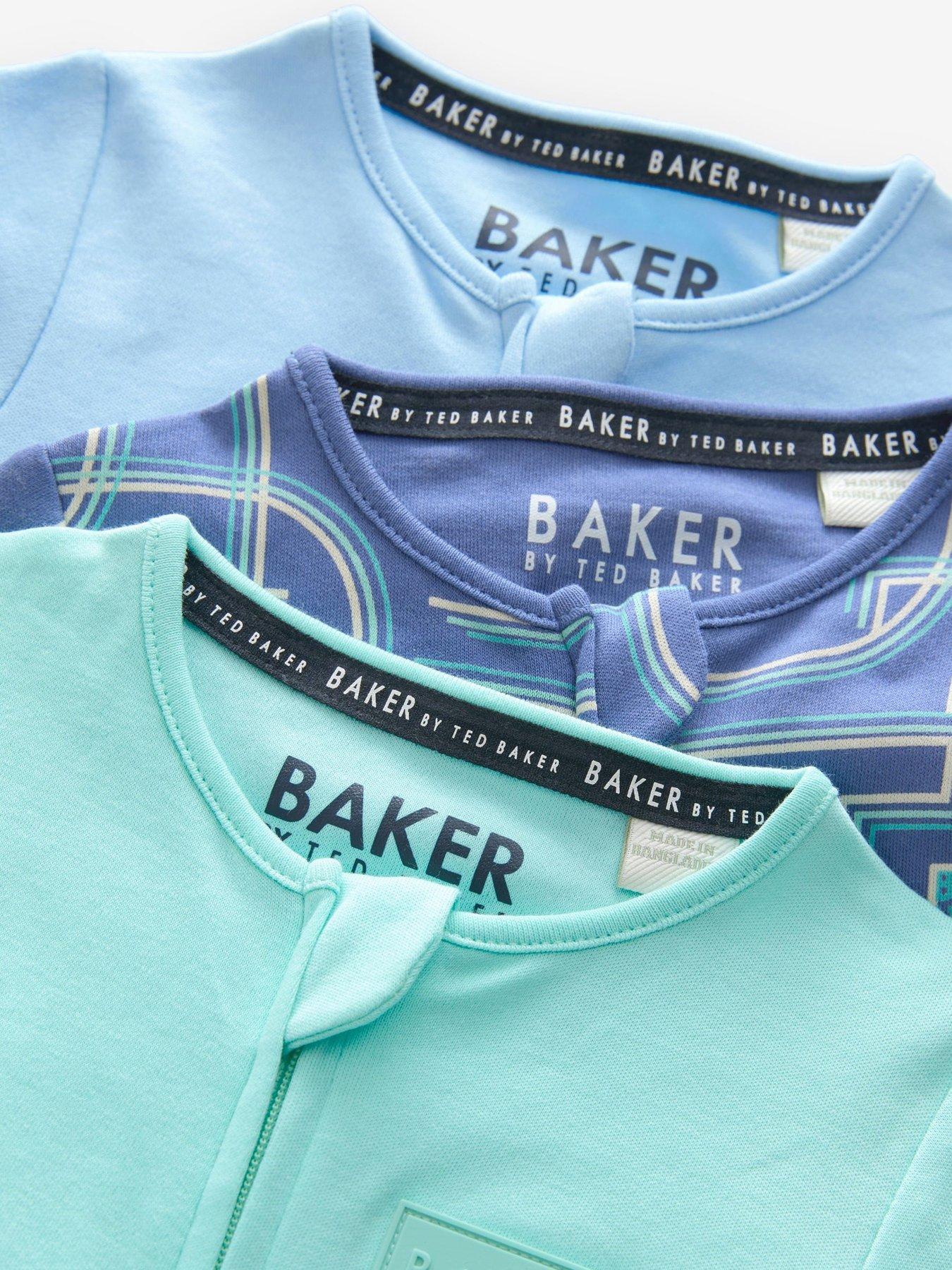 Image 2 of 7 of Ted Baker Baby Boys 3 Pack Sleepsuit - Multi