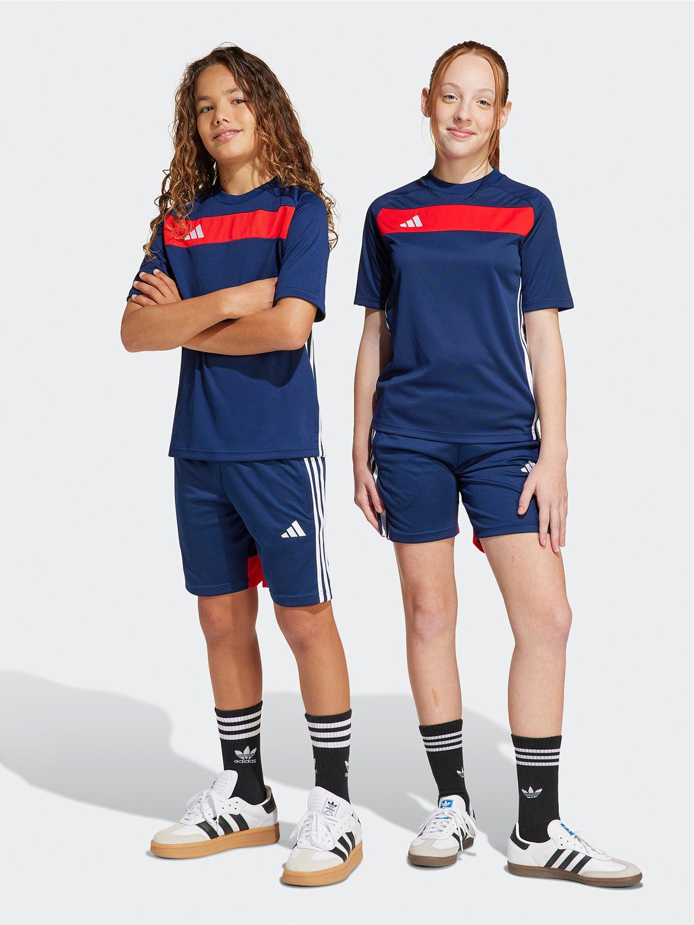 adidas Youth Tiro Essentials Short, Navblu/Red, Size 15-16 Years