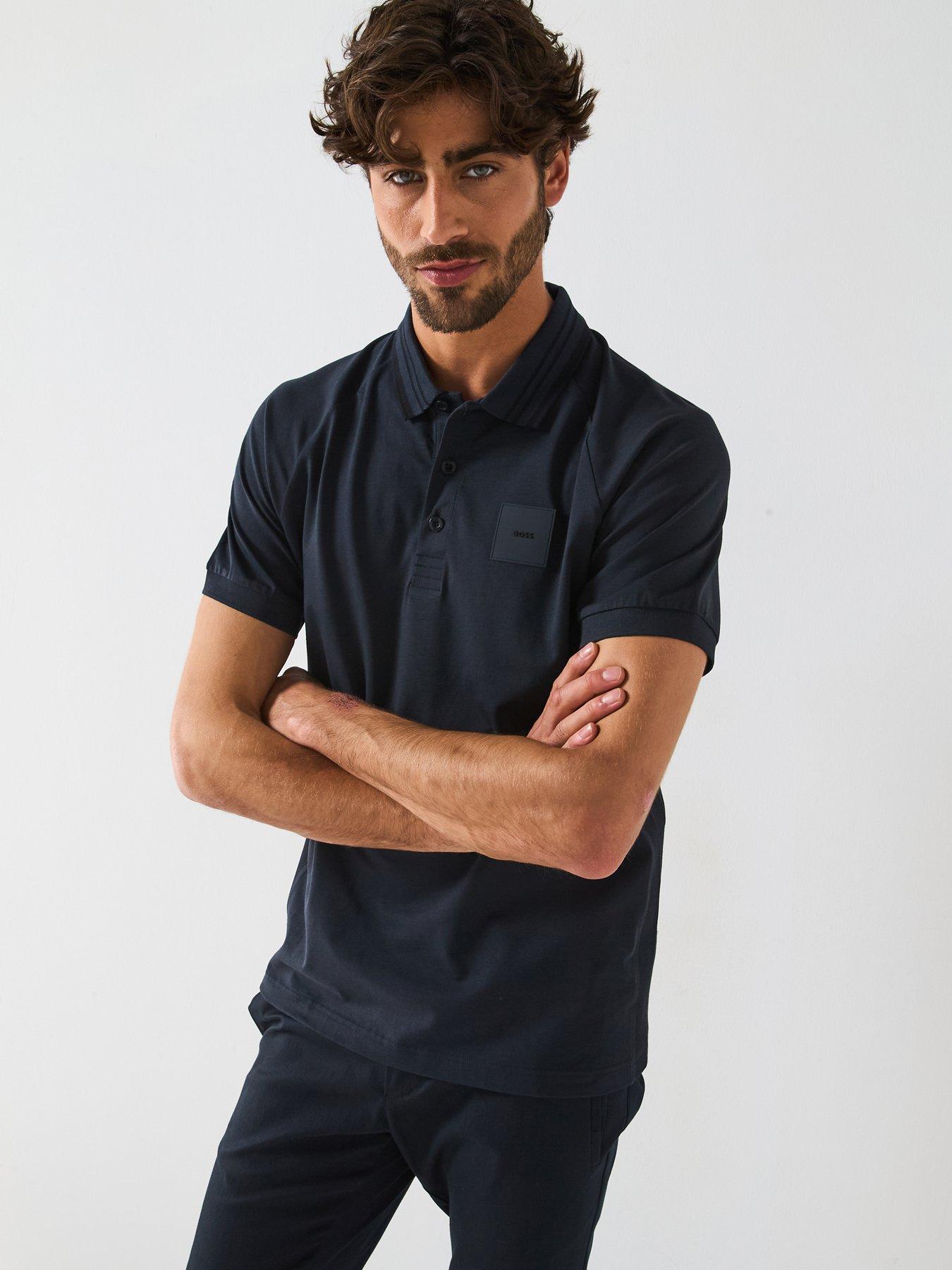 undefined Paddy Rib Polo Shirt-Dark Blue - Dark Blue