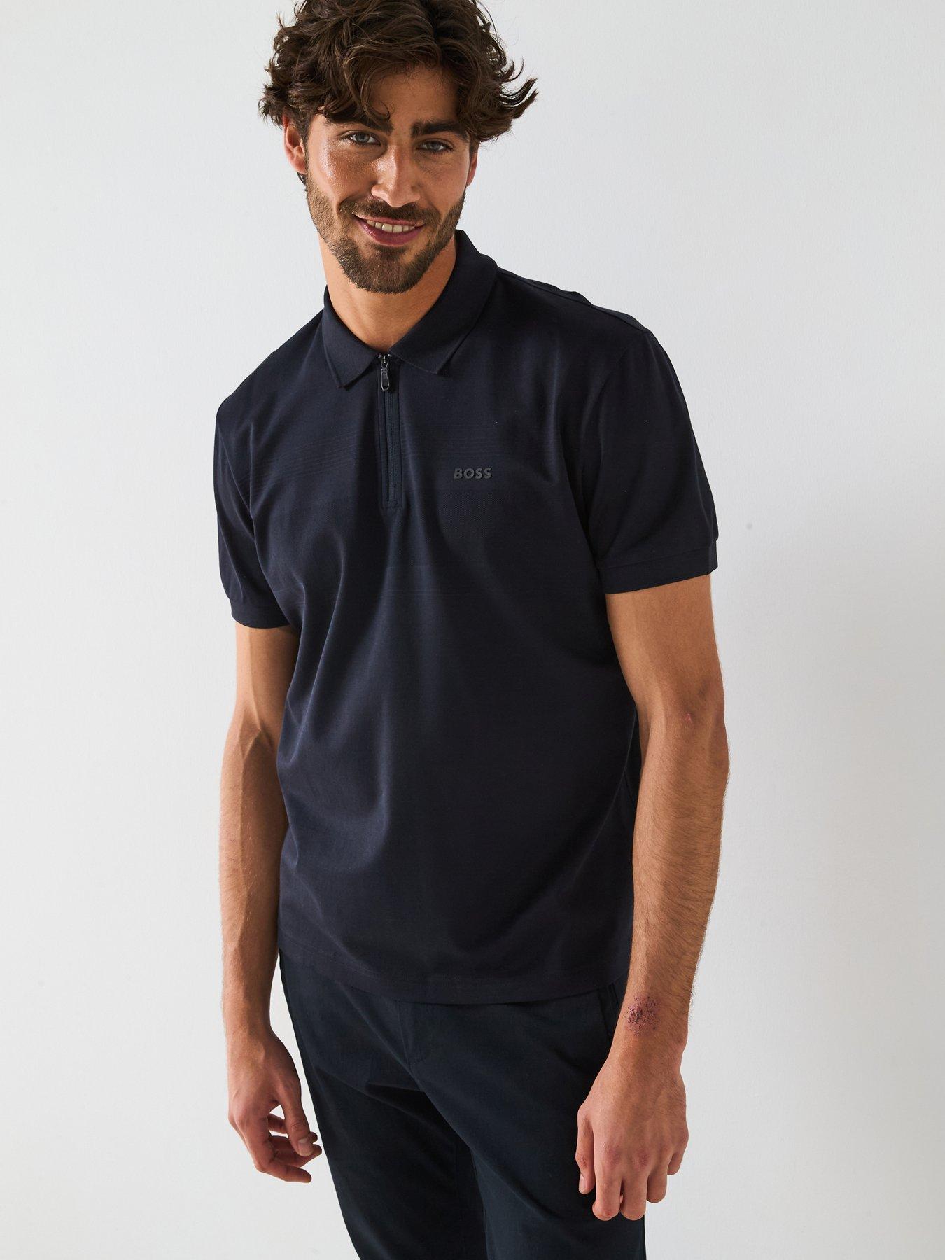 undefined Philix Pima 1/4 Zip Polo Shirt-Dark Blue - Dark Blue