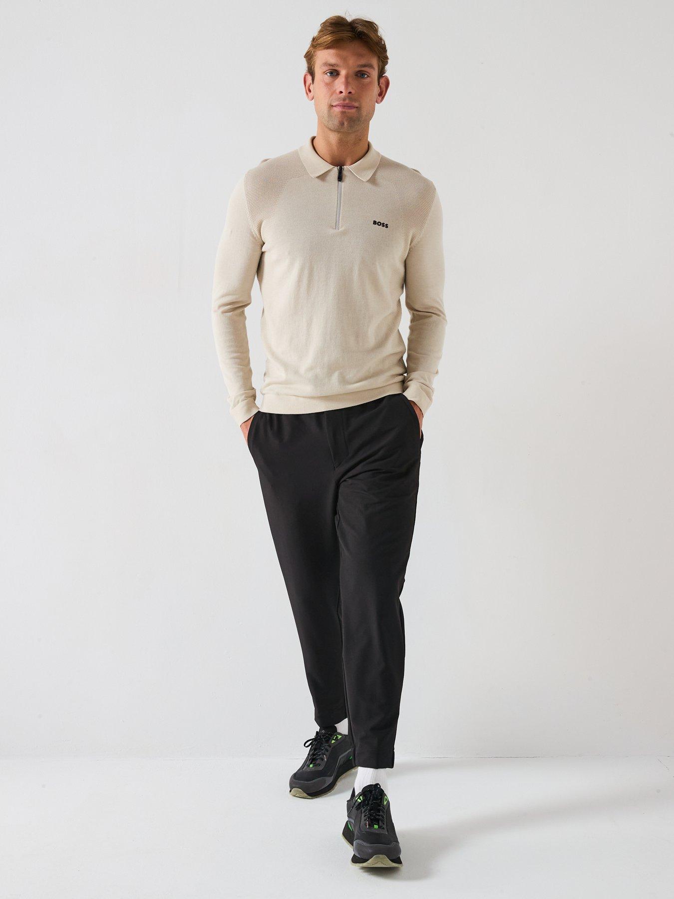 Image 3 of 6 of BOSS Momentum Lite 1/4 Zip Cotton Knitted Jumper- Open Beige