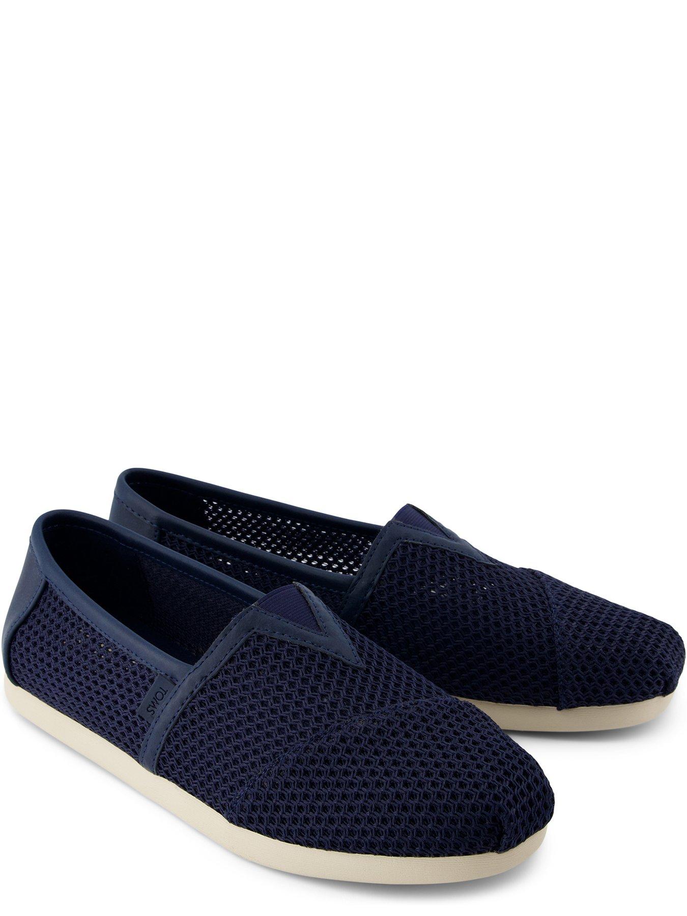 Image 4 of 4 of TOMS Men's Alpargata Classic Espadrille - Navy Textured Mesh with PU Trim
