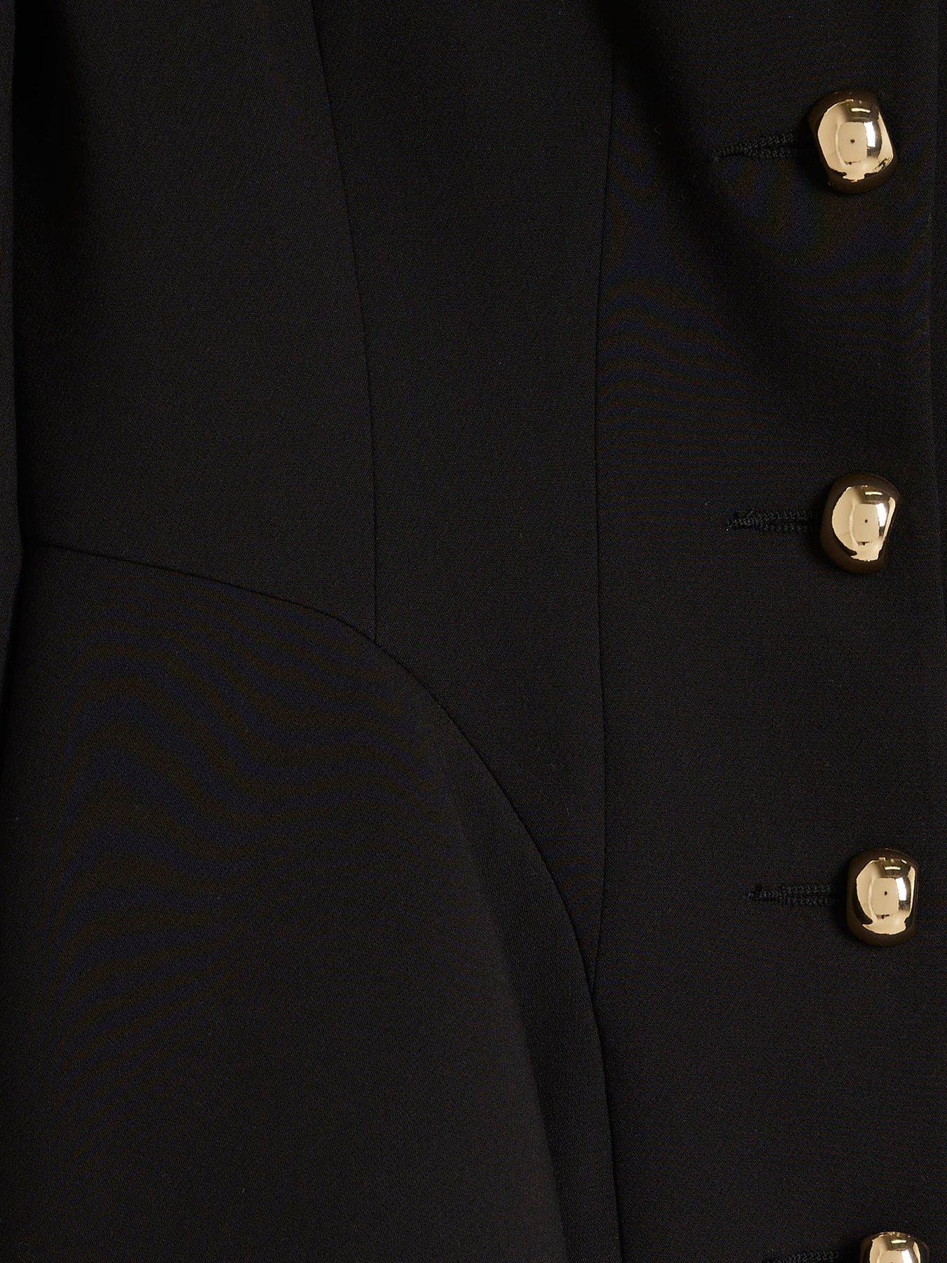River Island Peplum Button Front Blazer Black Very