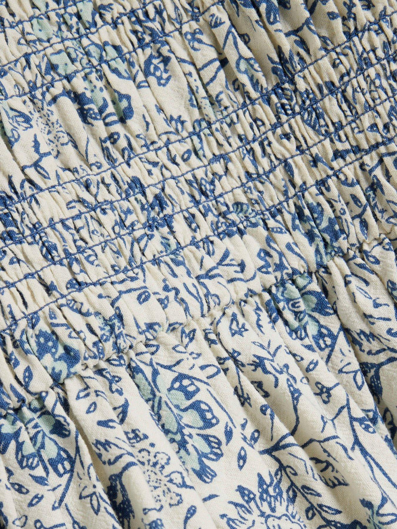 Image 5 of 5 of River Island Shirred Bodice Top - Blue
