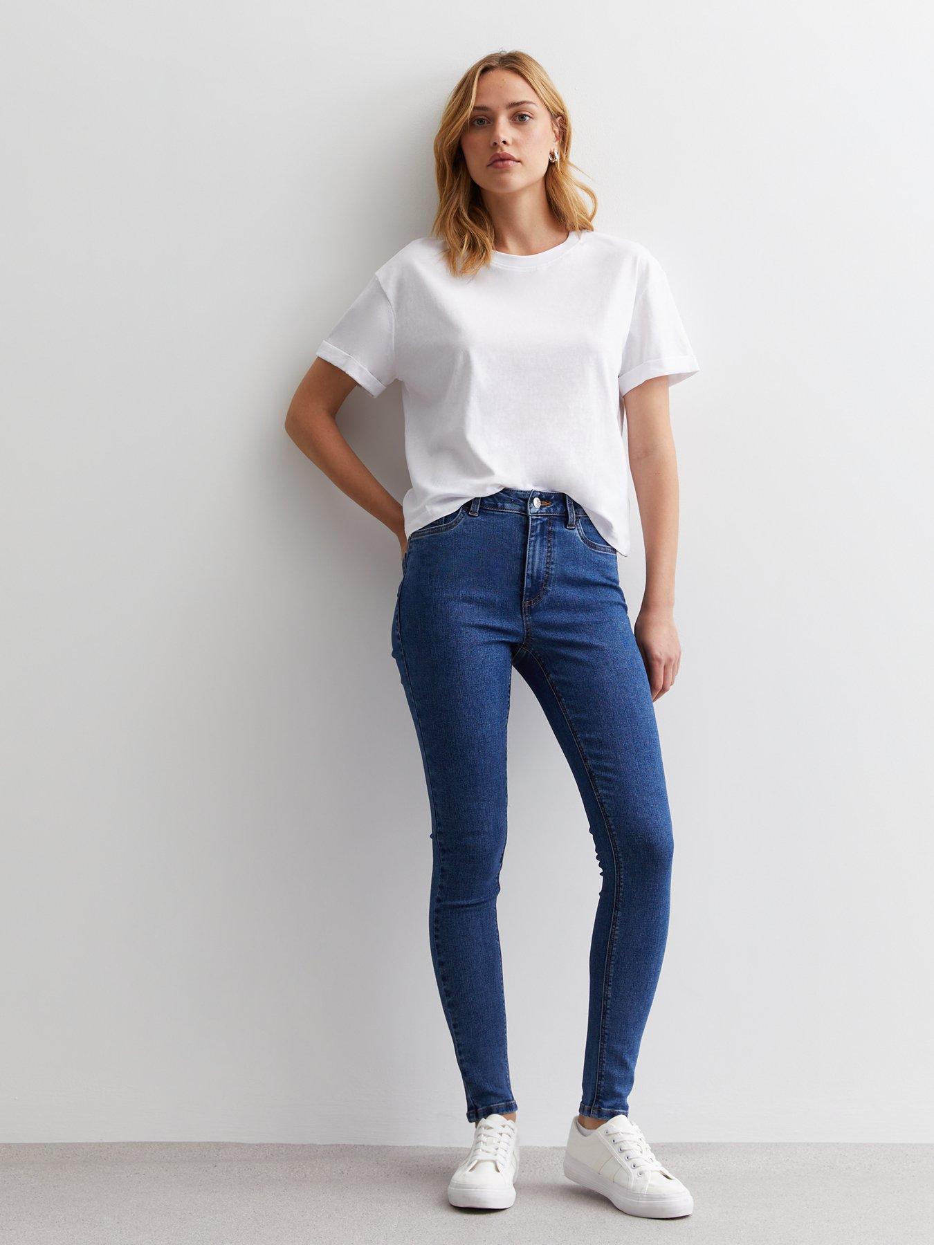 undefined Dark Blue Mid Rise Skinny Jeans